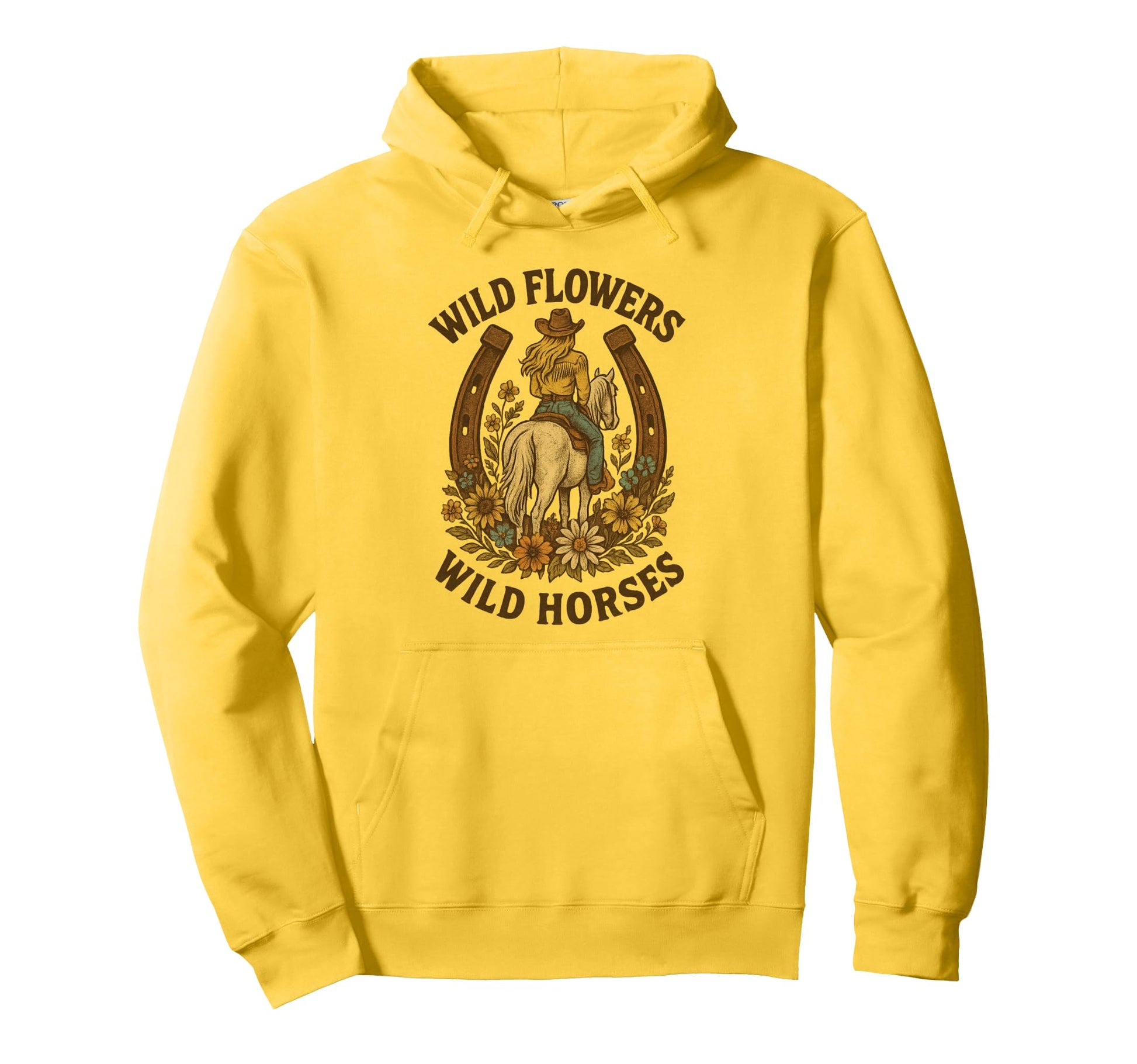 Wild Flowers Wild Horses Western Hoodie - Novelty Apparel Men Women - T-Shirt, Sweatshirt, Hoodie