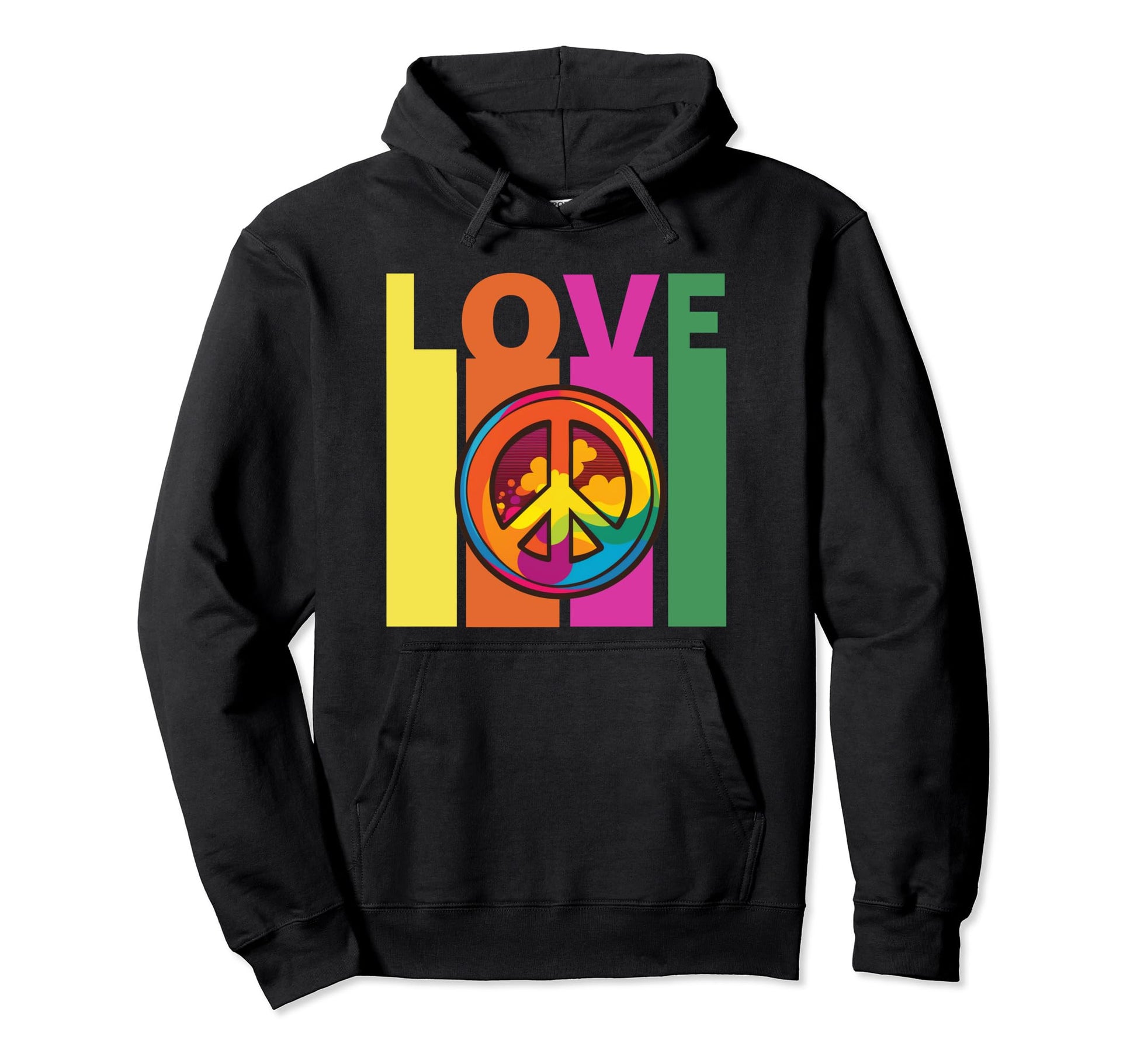Love Peace Sign Hoodie - Minimalist Print for Adults - T-Shirt, Sweatshirt, Hoodie