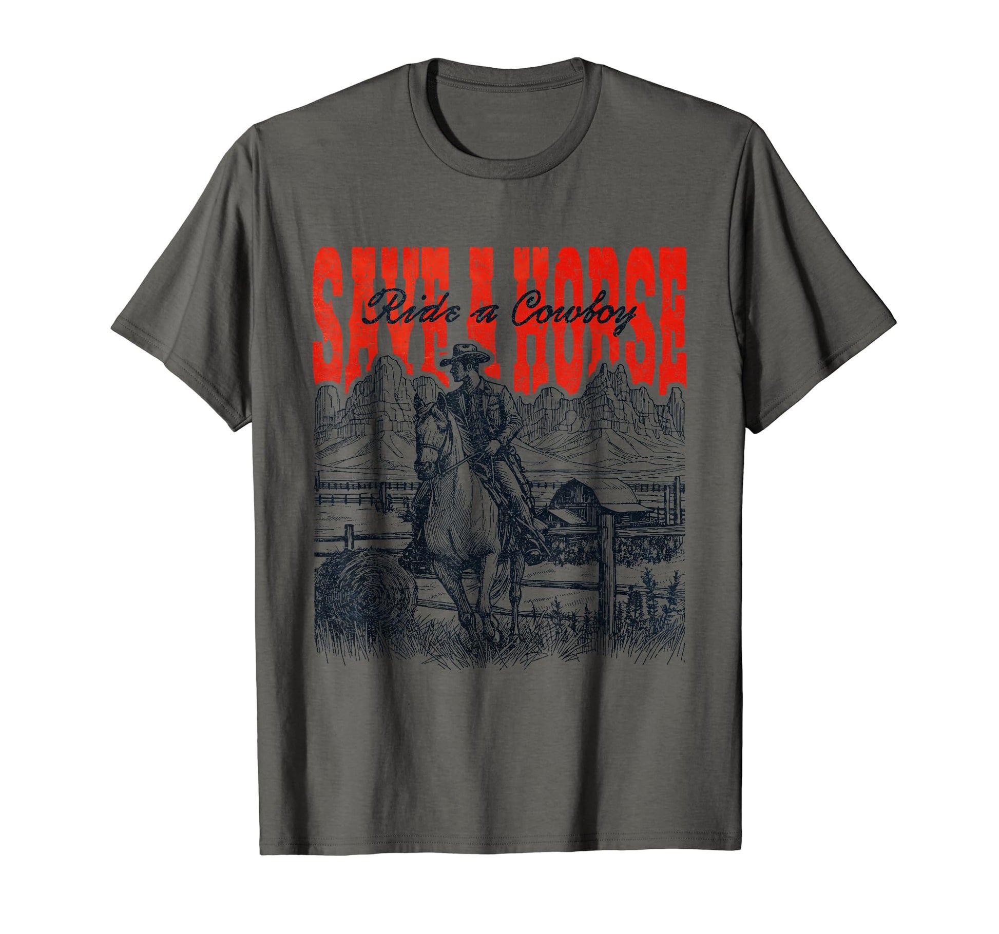 Save Horse Ride Cowboy Country T-Shirt - Casual Everyday Wear for Adults - T-Shirt, Sweatshirt, Hoodie