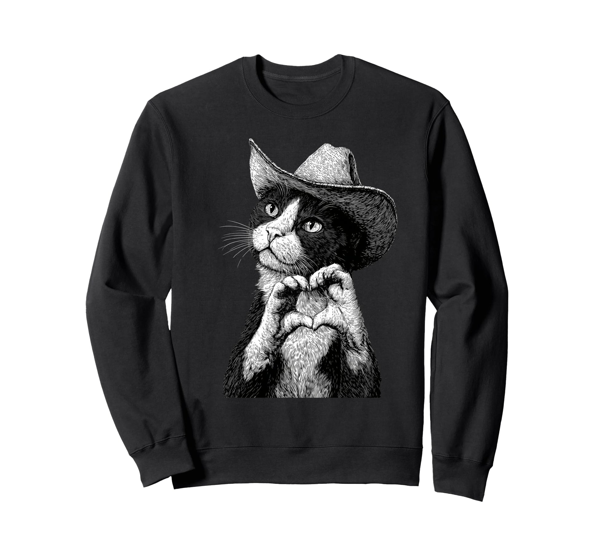 Cat Cowboy Western Country Cowgirl Sweatshirt - Trendy Graphic Men Women - T-Shirt, Sweatshirt, Hoodie
