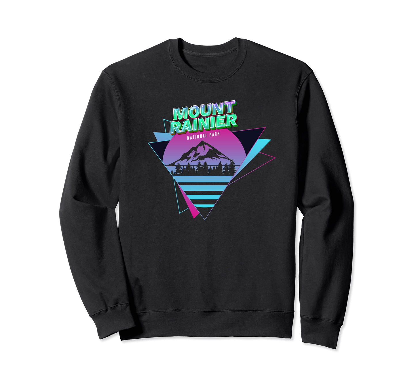 Vaporwave Mount Rainier National Park Sweatshirt - Custom Art Print Unisex - T-Shirt, Sweatshirt, Hoodie