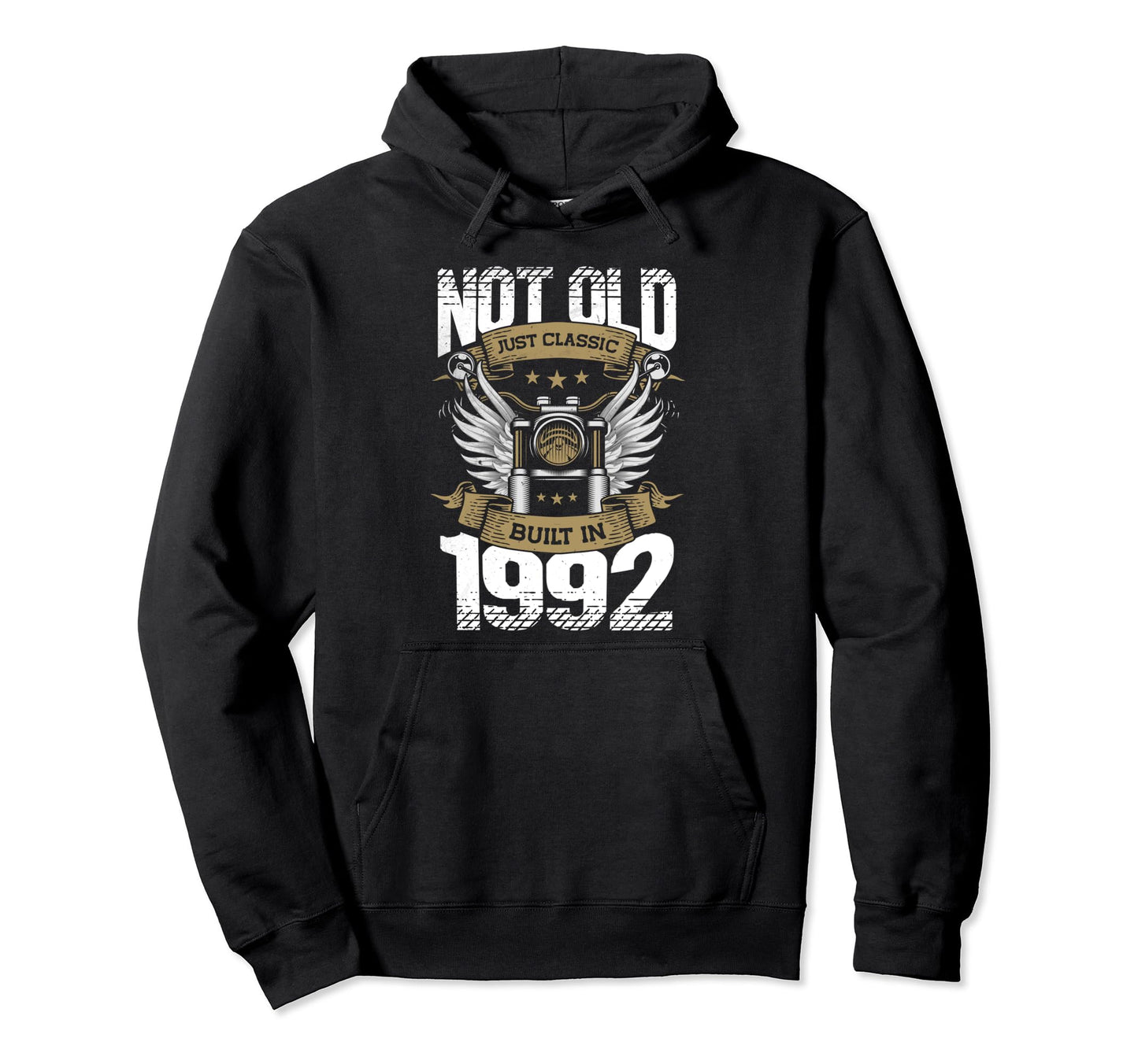 Motorcycle Biker Birthday Built 1992 Hoodie - Minimalist Print for Adults - T-Shirt, Sweatshirt, Hoodie