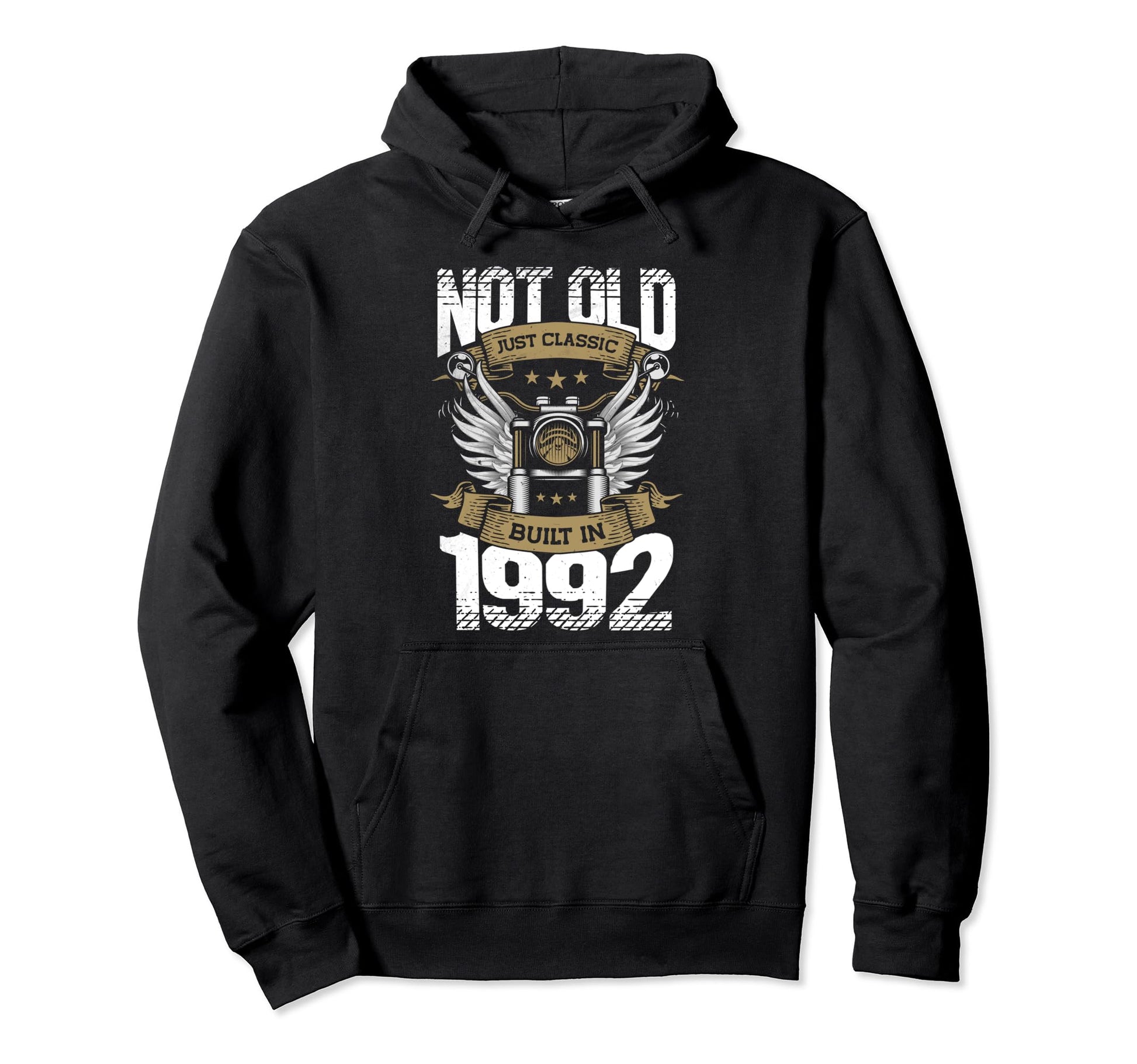 Motorcycle Biker Birthday Built 1992 Hoodie - Minimalist Print for Adults - T-Shirt, Sweatshirt, Hoodie