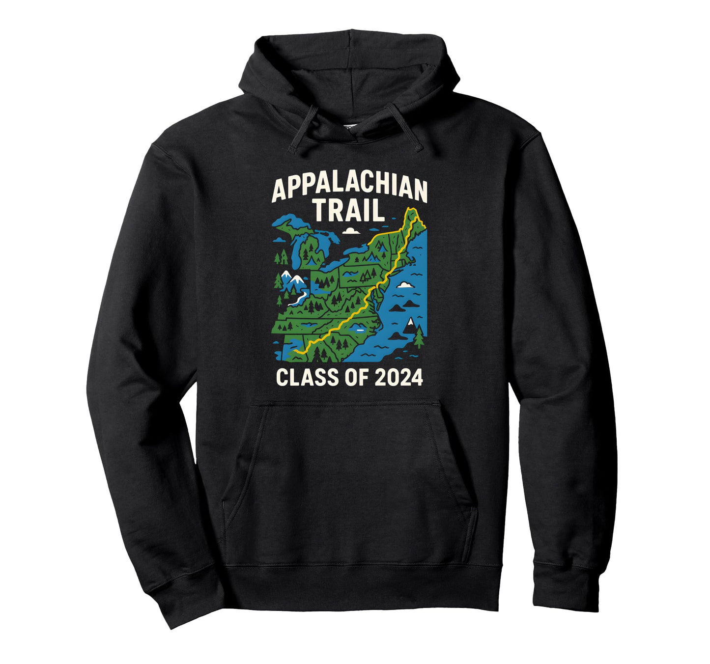Appalachian Trail Class 2024 Mens Hiking Hoodie - Graphic Print for Adults - T-Shirt, Sweatshirt, Hoodie