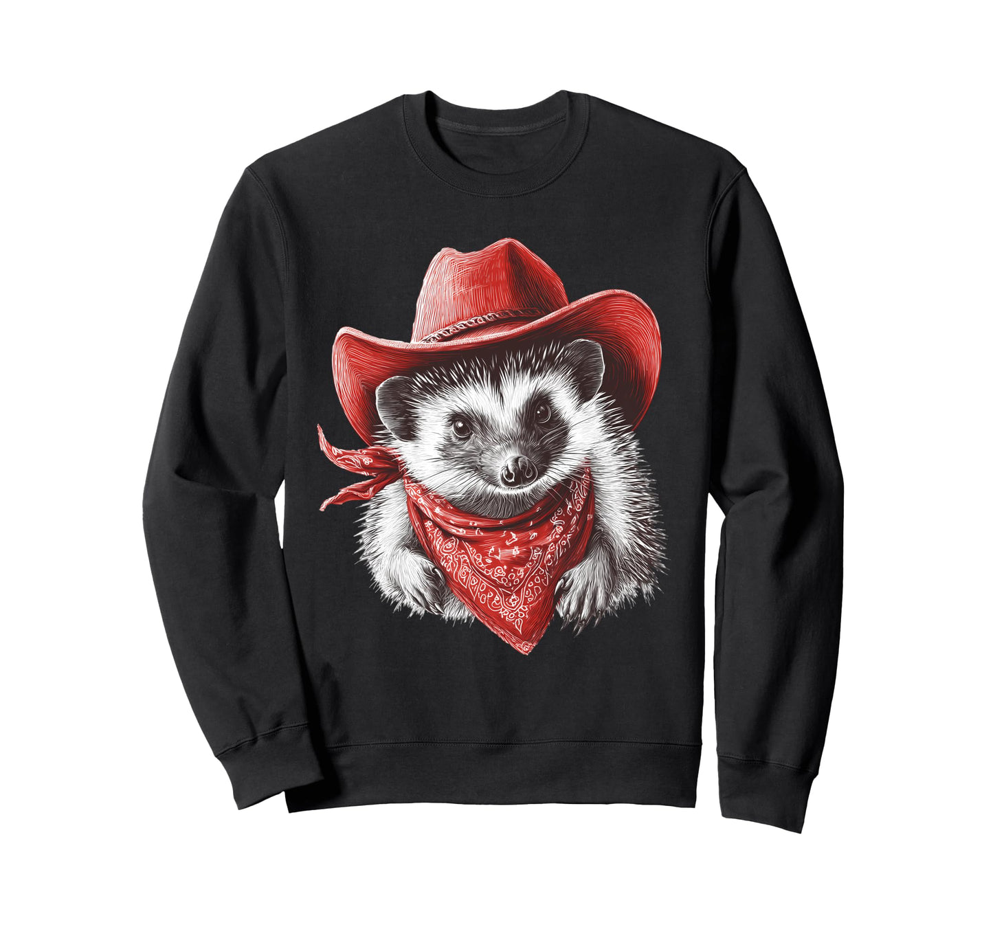 Hedgehog Cowboy Rodeo Cowgirl Sweatshirt - Graphic Print for Adults - T-Shirt, Sweatshirt, Hoodie
