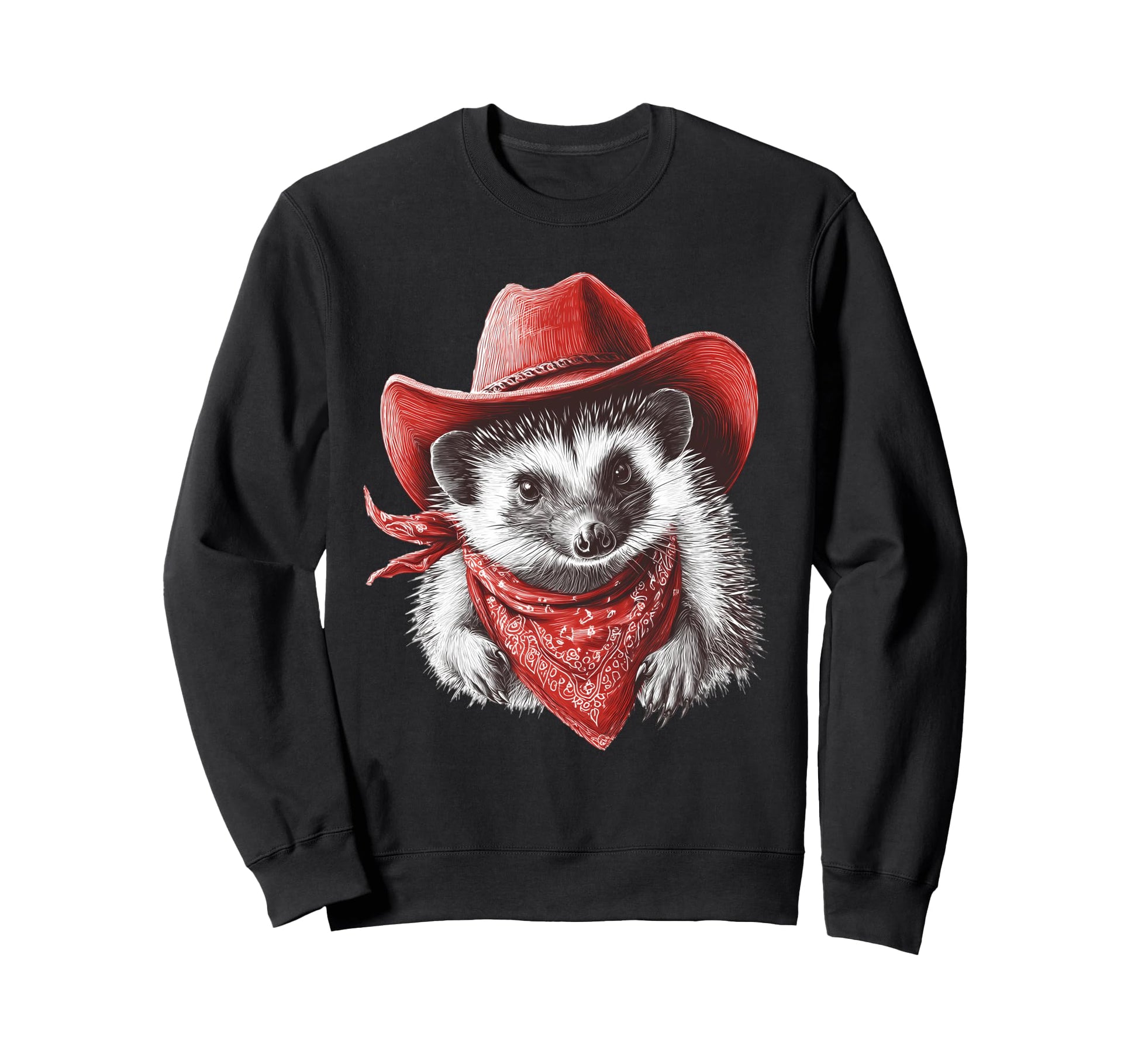 Hedgehog Cowboy Rodeo Cowgirl Sweatshirt - Graphic Print for Adults - T-Shirt, Sweatshirt, Hoodie