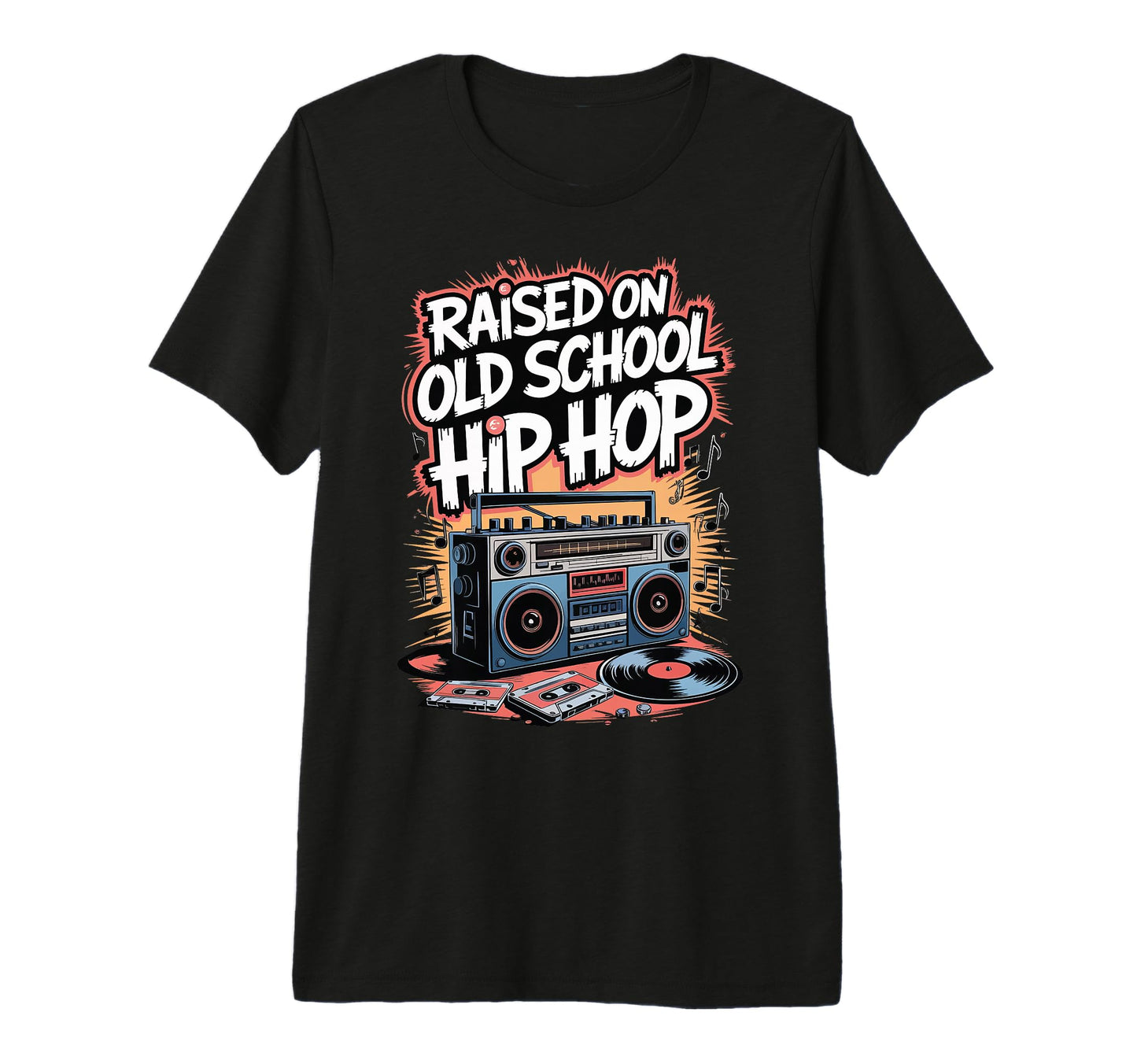 Raised Old School Hip Hop Tri Blend T-Shirt - Aesthetic Graphic Unisex - T-Shirt, Sweatshirt, Hoodie