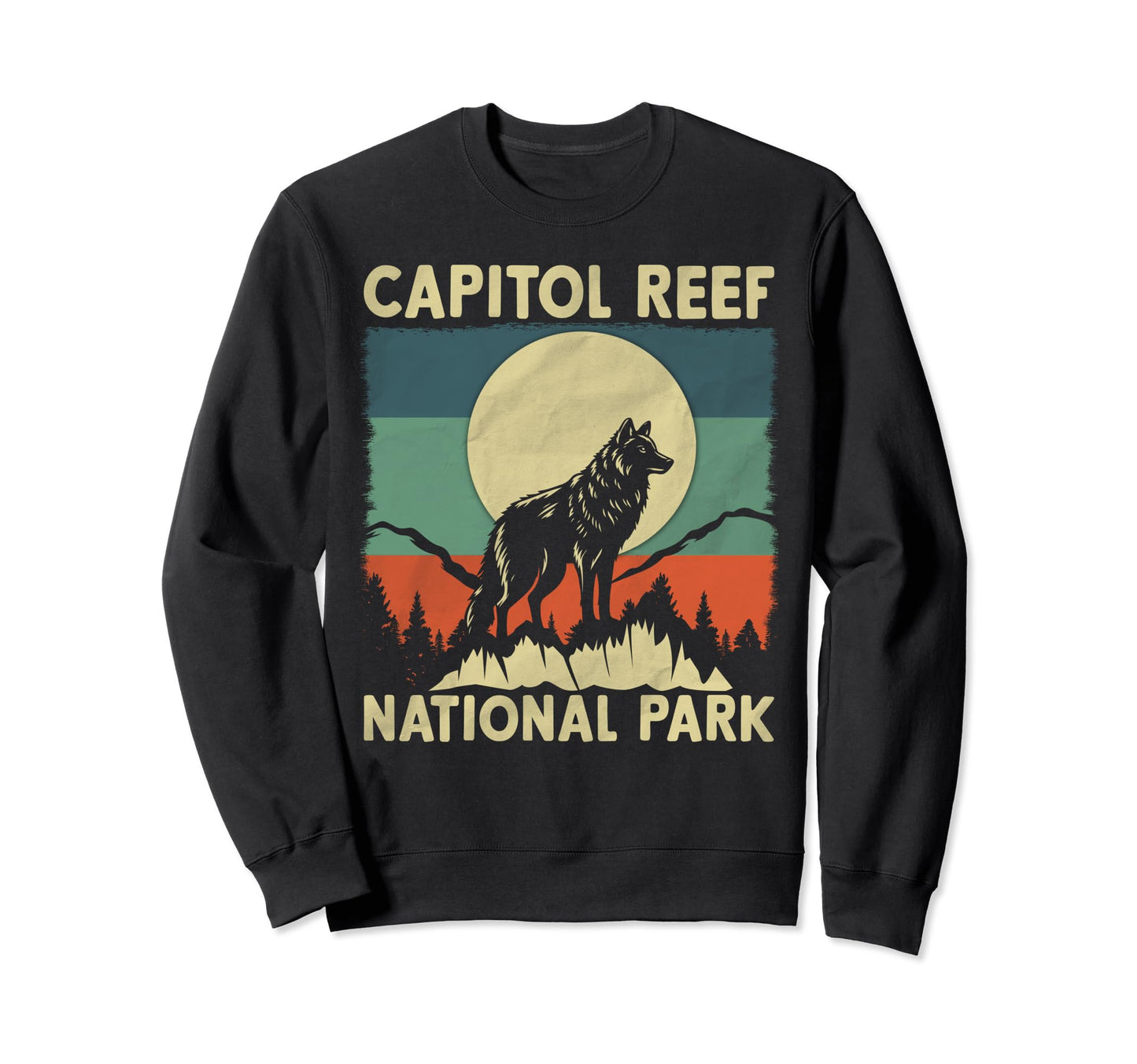 Wolf Capitol Reef National Sweatshirt - Casual Everyday Wear for Adults - T-Shirt, Sweatshirt, Hoodie