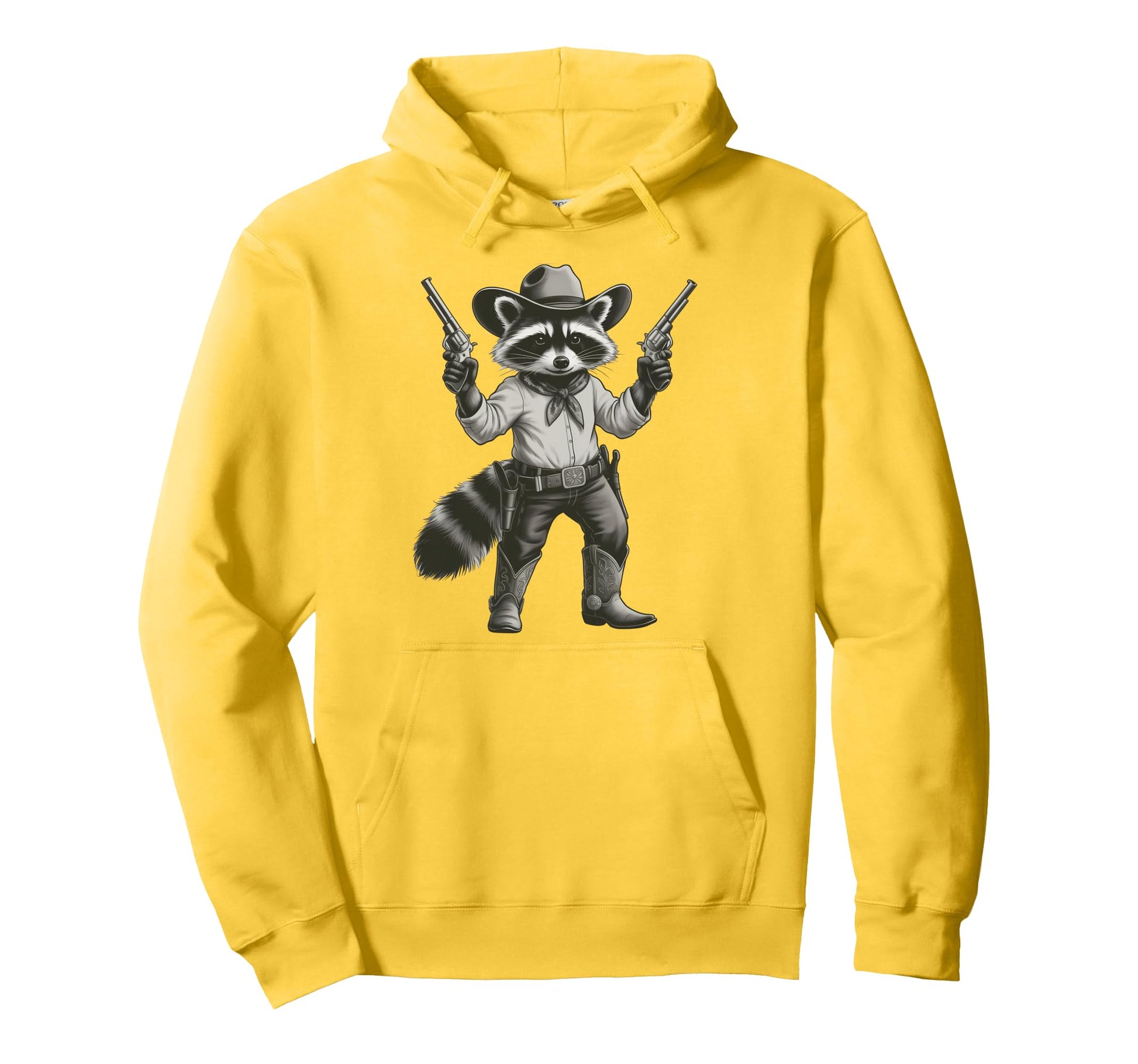 Raccoon Cowboy Cowgirl Trash Panda Hoodie - Graphic Print Men Women - T-Shirt, Sweatshirt, Hoodie