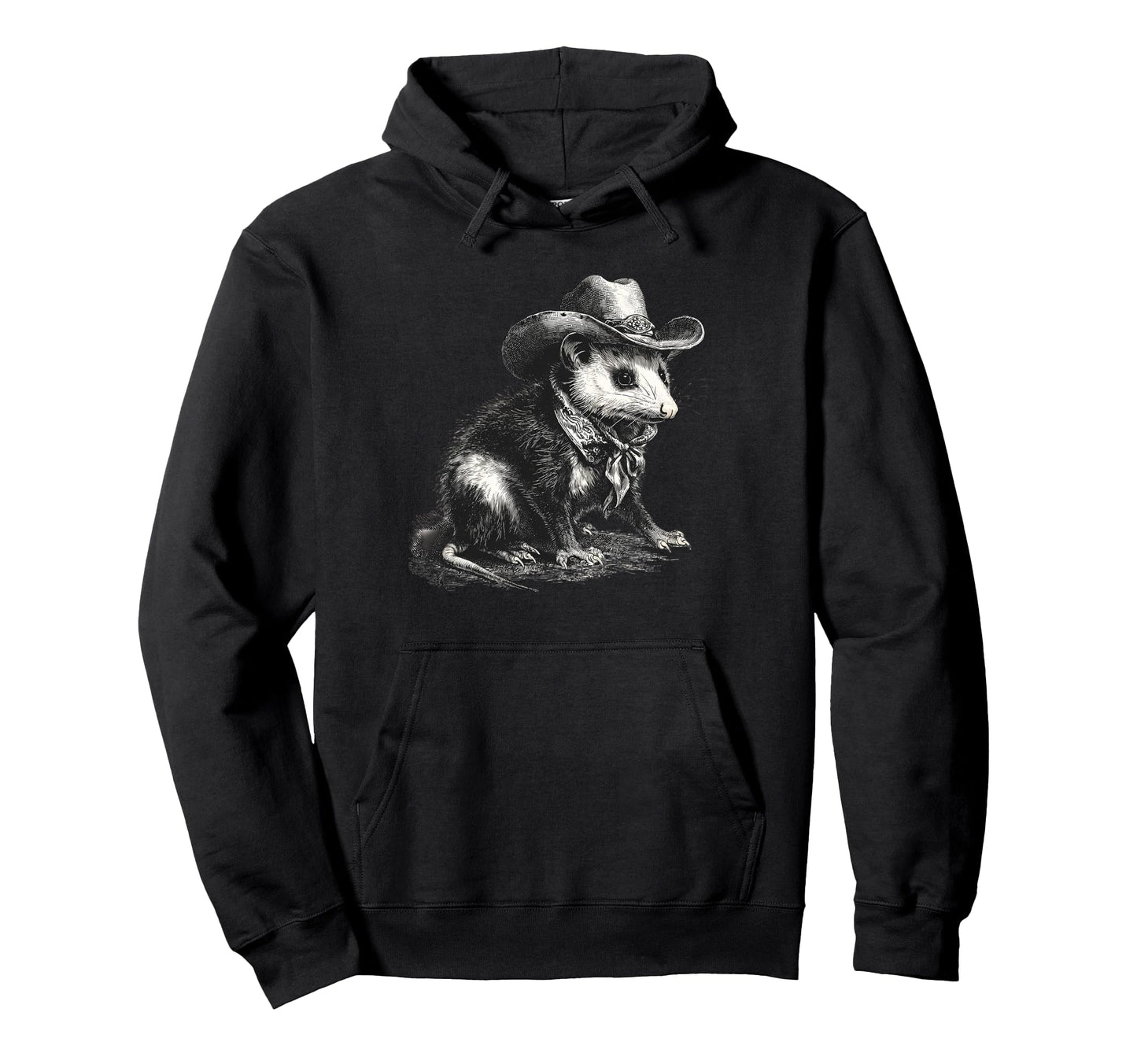 Country Cowboy Opossum Rodeo Cowgirl Hoodie - Unique Graphic Unisex - T-Shirt, Sweatshirt, Hoodie
