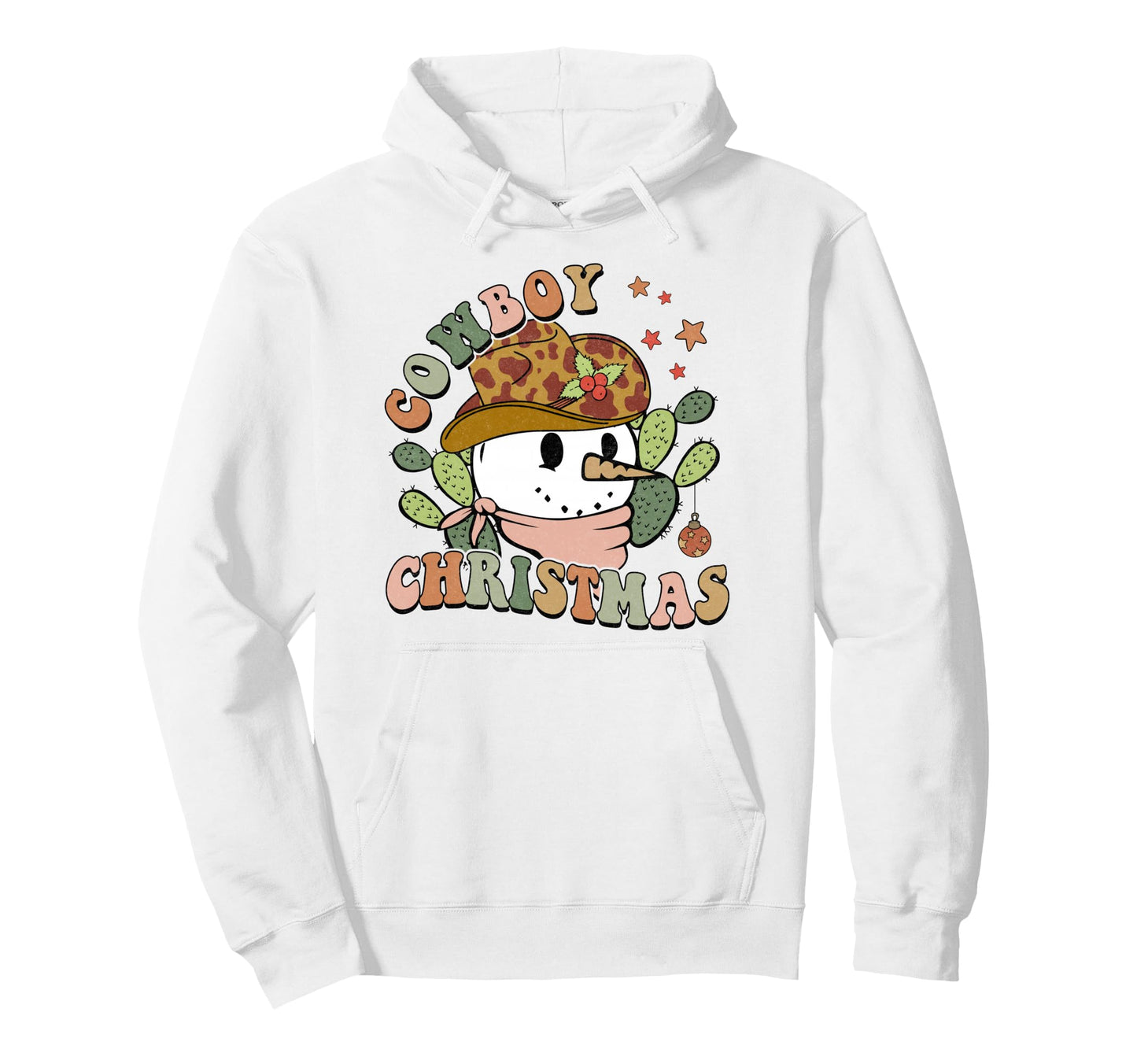 Cowboy Western Snowmen Cowboy Hat Hoodie - Custom Art Print for Adults - T-Shirt, Sweatshirt, Hoodie