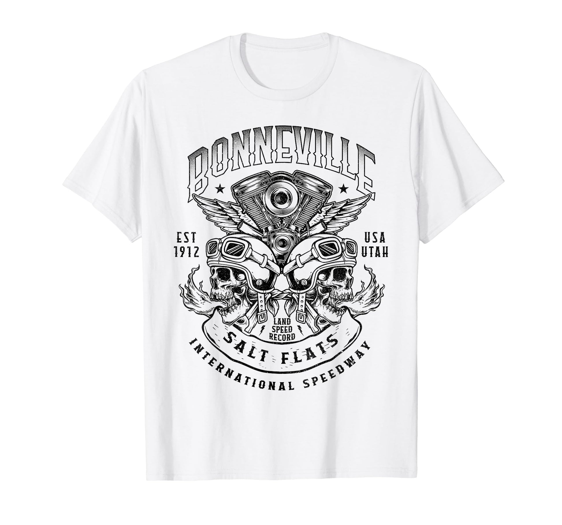 Bonneville Salt Flats Motorcycle T-Shirt - Fun Novelty Design Unisex - T-Shirt, Sweatshirt, Hoodie
