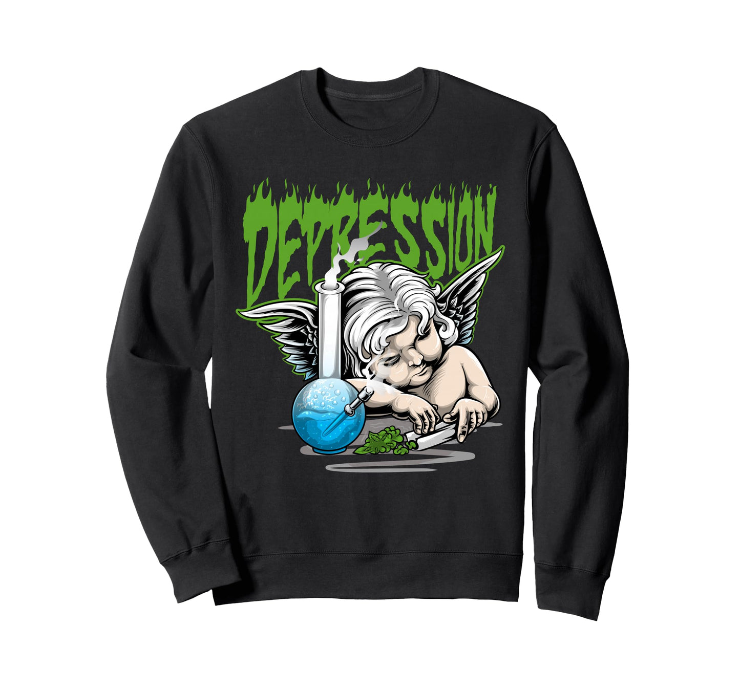 Depression Angel Aesthetic Edgy Sweatshirt - Unique Graphic for Adults - T-Shirt, Sweatshirt, Hoodie