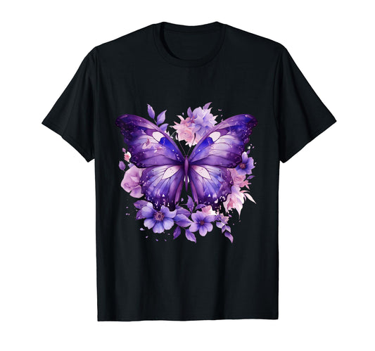 Boho Purple Butterfly Witchy Moth T-Shirt - Custom Art Print for Adults - T-Shirt, Sweatshirt, Hoodie