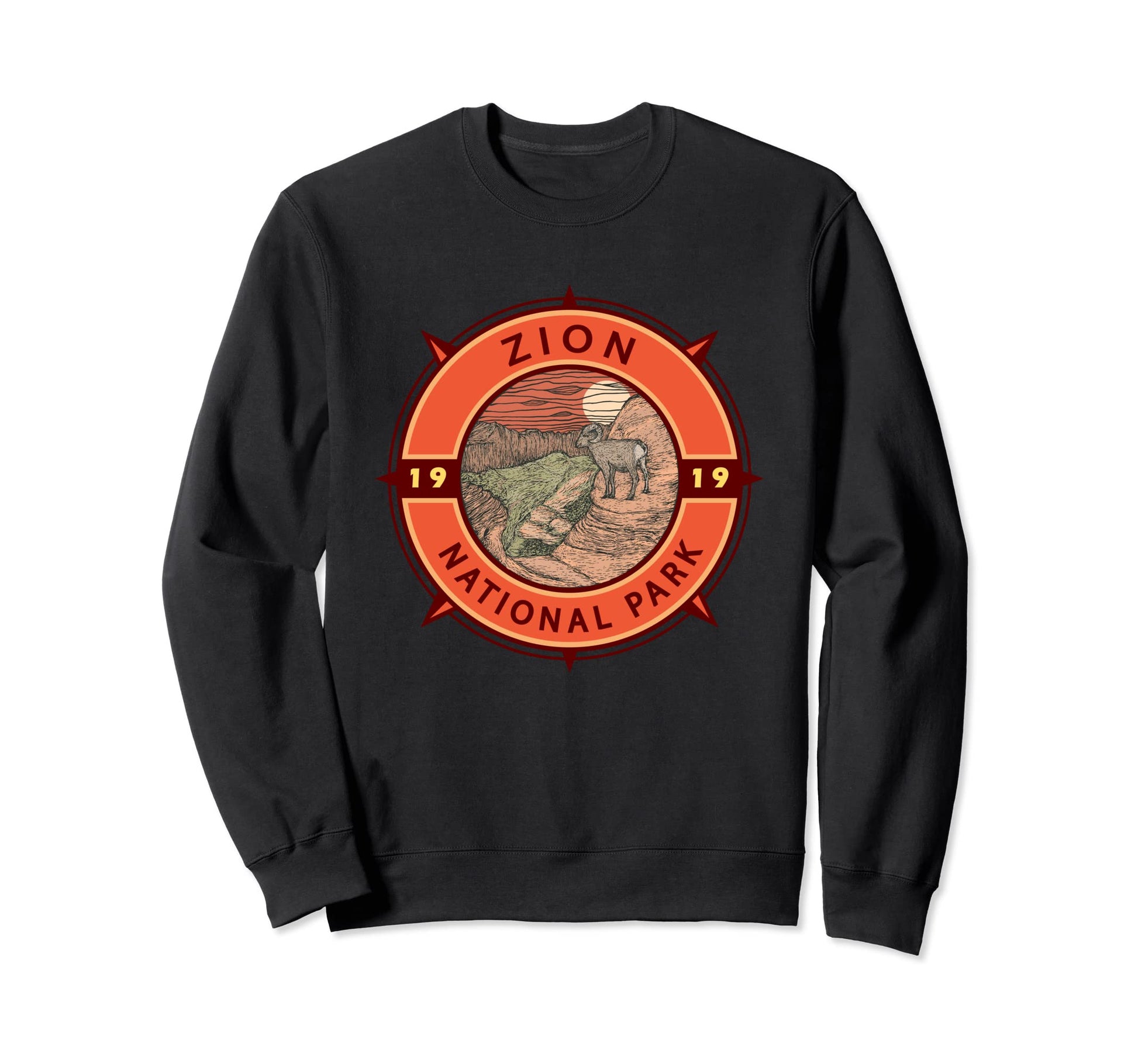 Zion National Park Bighorn Sheep Sweatshirt - Trendy Graphic for Adults - T-Shirt, Sweatshirt, Hoodie