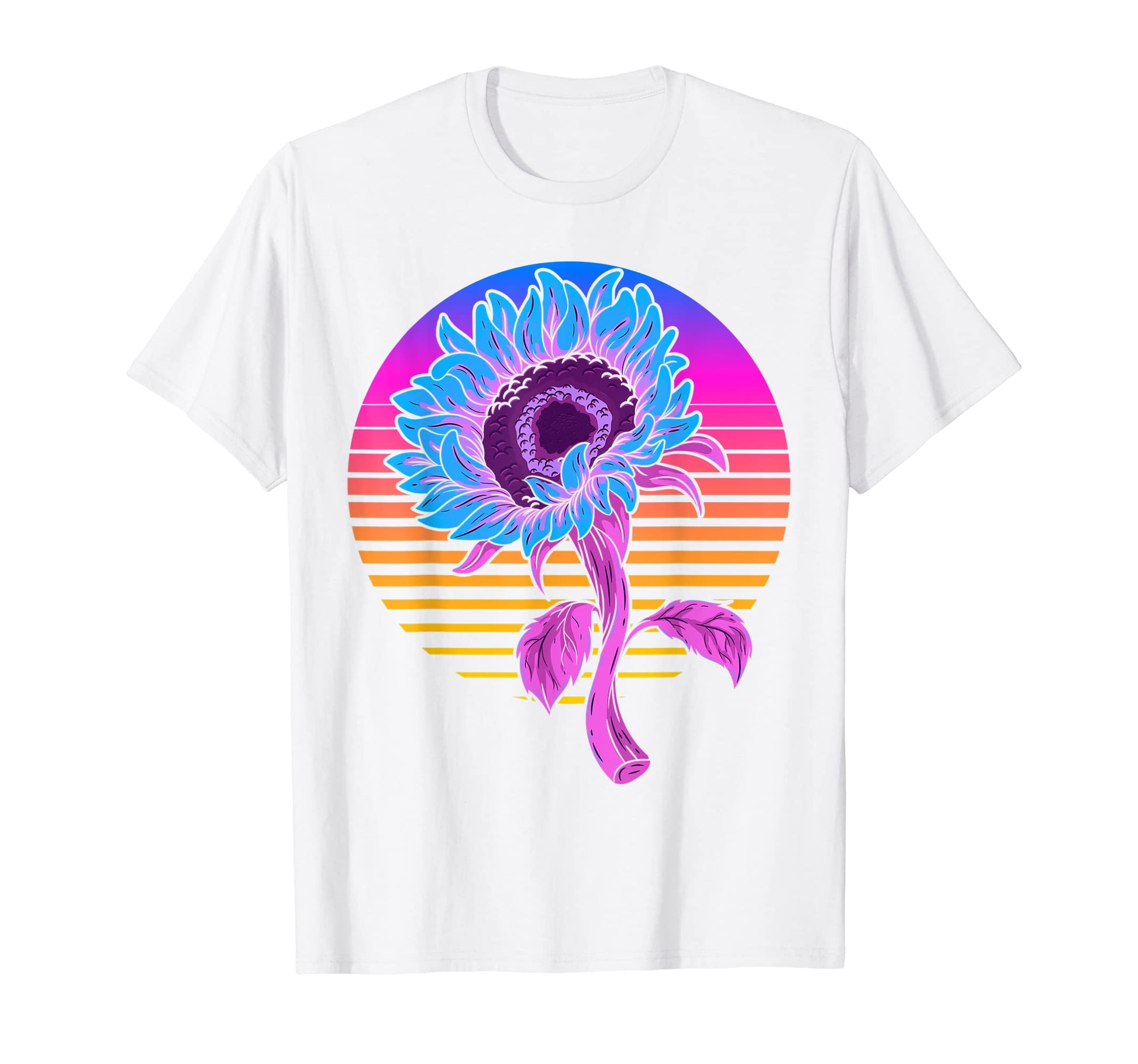 Hippie Flower Blossom Synthwave Floral T-Shirt - Graphic Print Men Women - T-Shirt, Sweatshirt, Hoodie