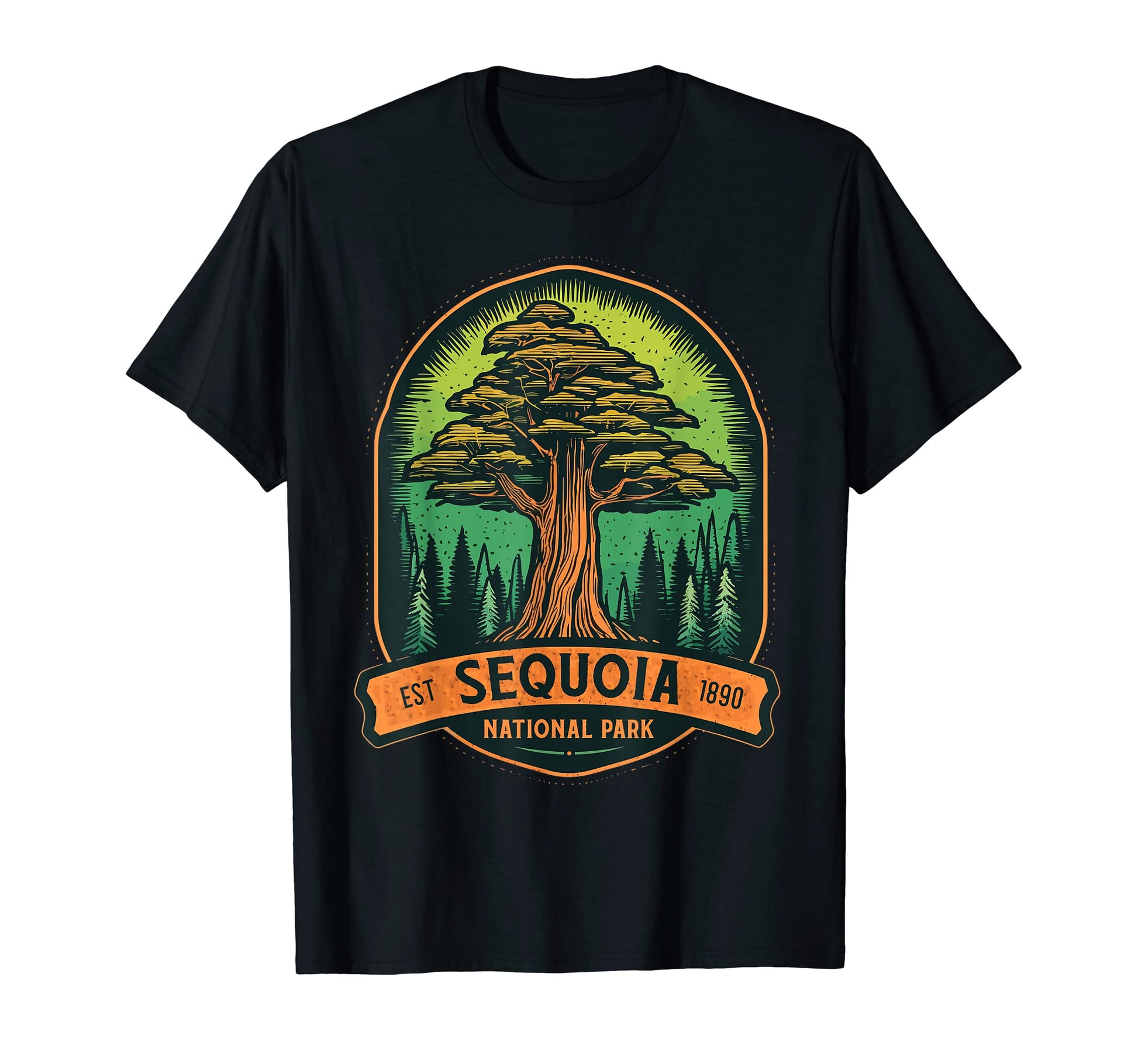 Sequoia National Park Giant Tree T-Shirt - Fun Novelty Design for Adults - T-Shirt, Sweatshirt, Hoodie