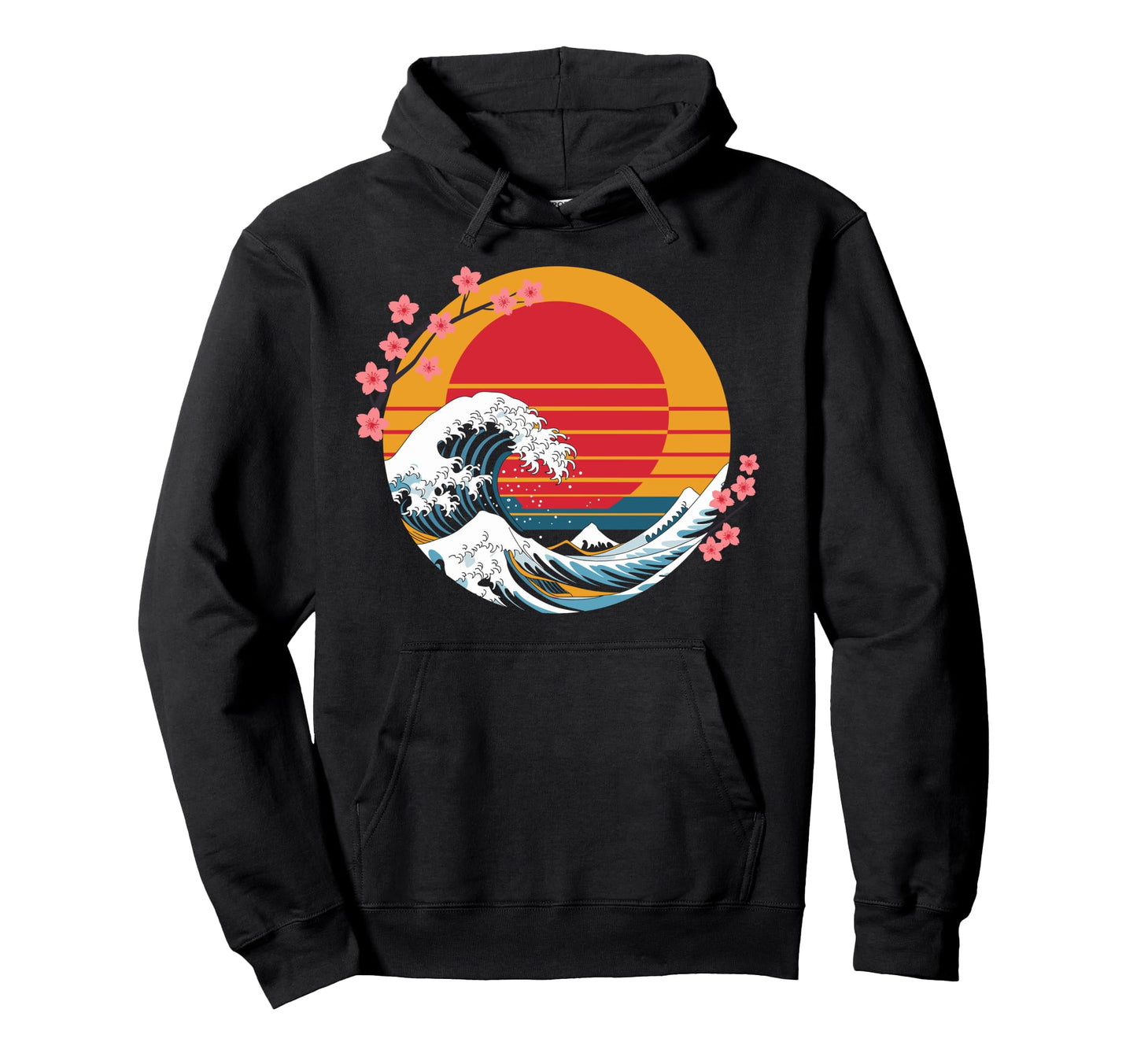 Big Wave Vaporwave Aesthetic 80S Hoodie - Custom Art Print for Adults - T-Shirt, Sweatshirt, Hoodie