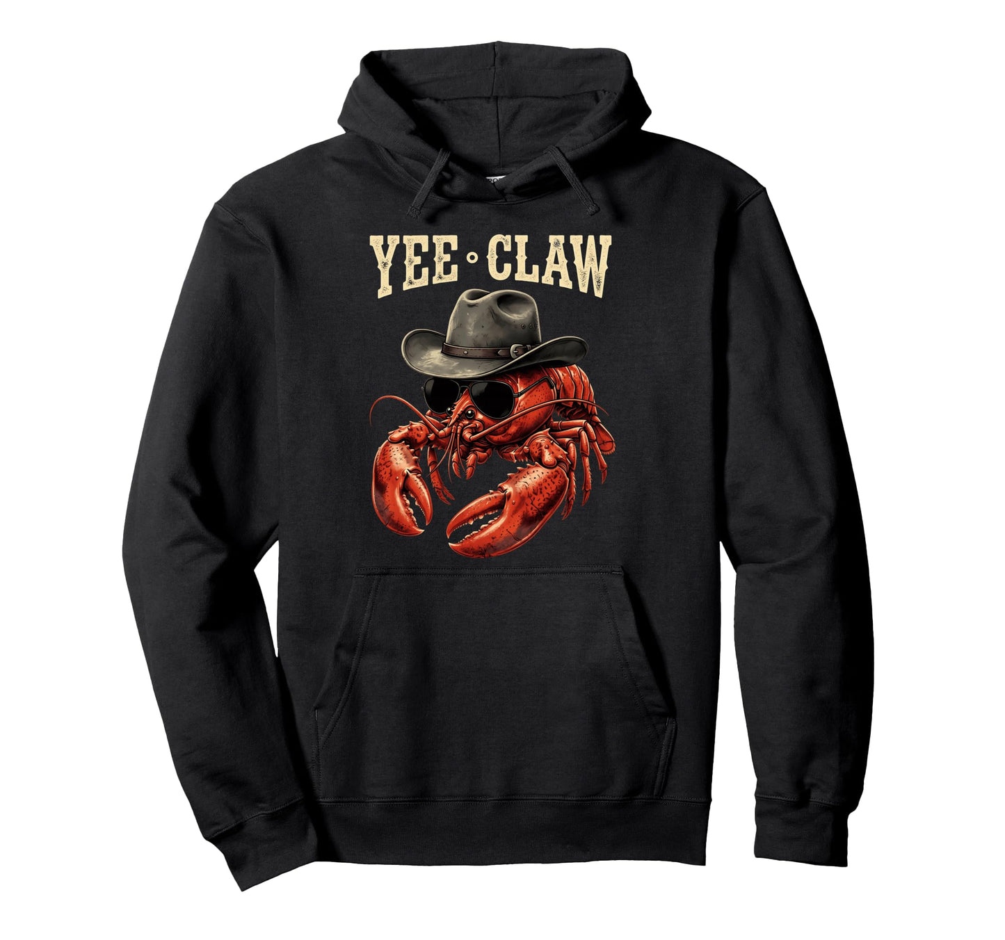 Yee Claw Cowboy Crawfish Funny Western Hoodie - Minimalist Print Unisex - T-Shirt, Sweatshirt, Hoodie