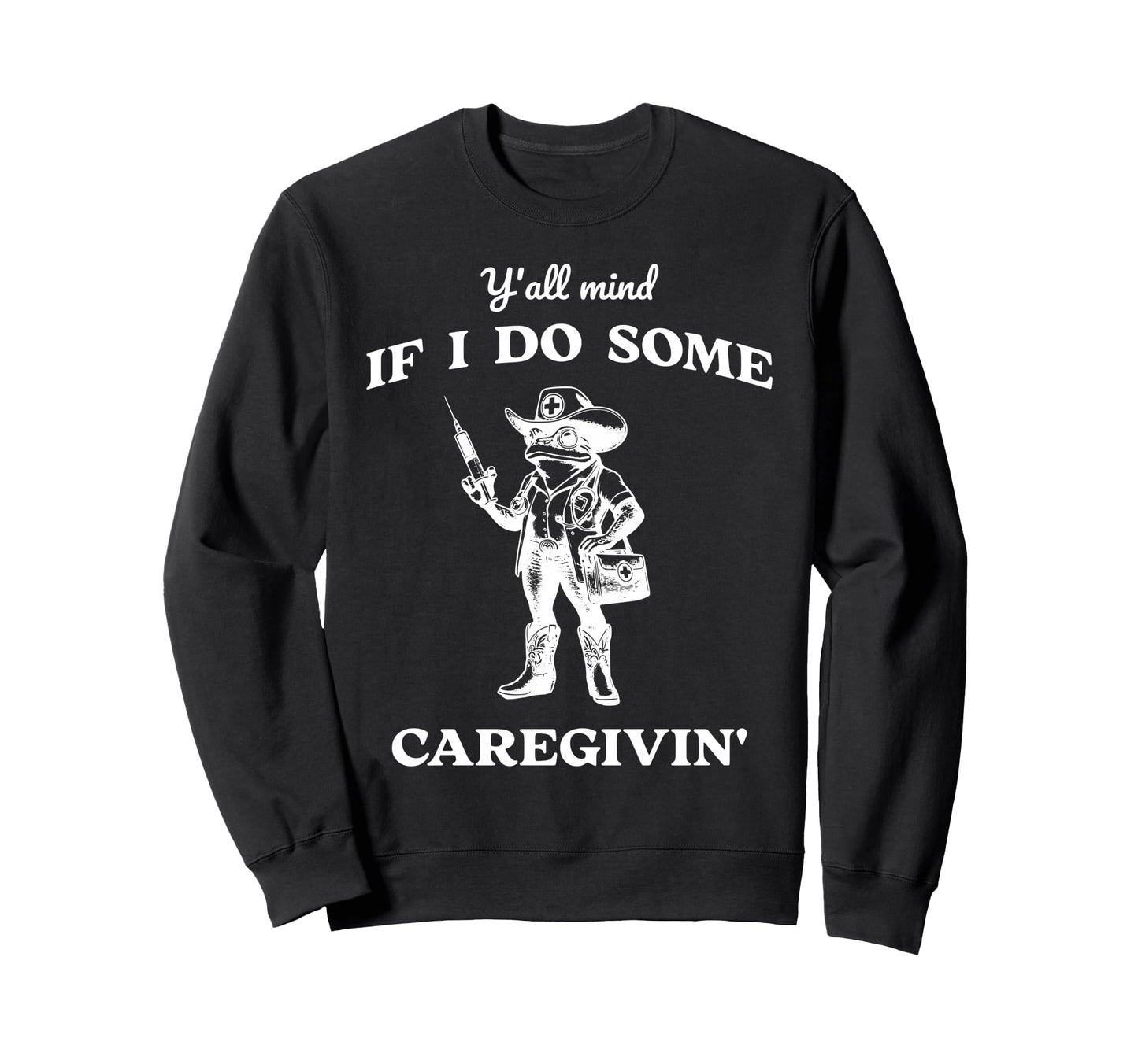 Western Caregiver Nurse Cowboy Sweatshirt - Minimalist Print for Adults - T-Shirt, Sweatshirt, Hoodie