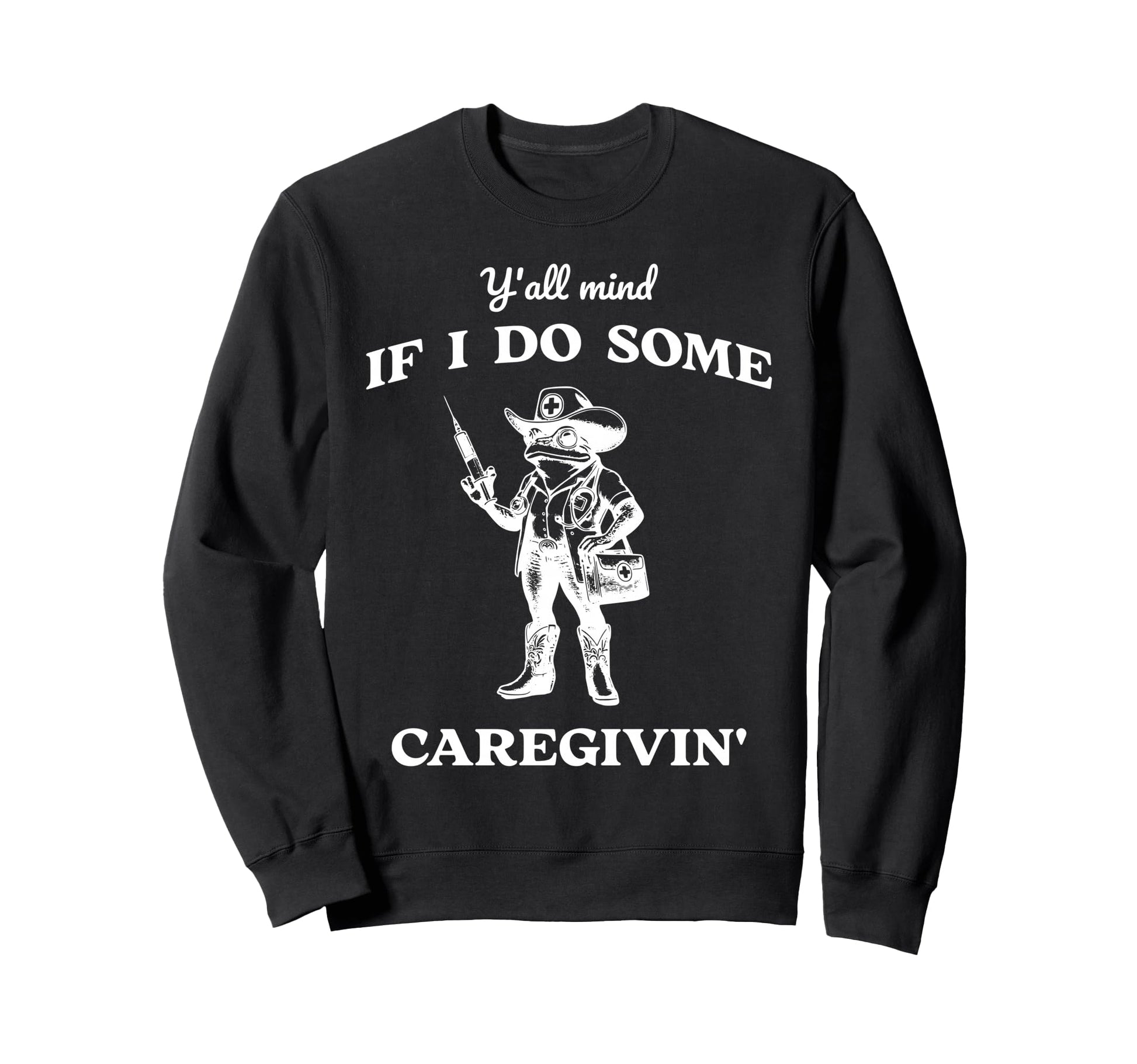 Western Caregiver Nurse Cowboy Sweatshirt - Minimalist Print for Adults - T-Shirt, Sweatshirt, Hoodie