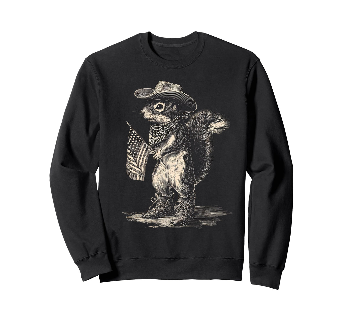 Country Cowboy Squirrel Rodeo Sweatshirt - Aesthetic Graphic Men Women - T-Shirt, Sweatshirt, Hoodie