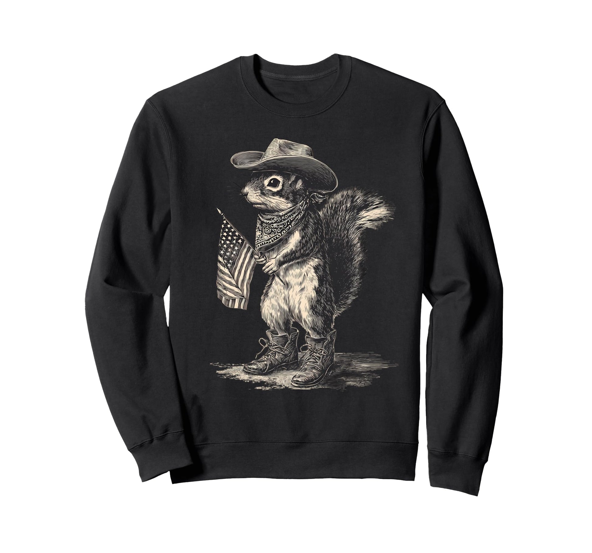 Country Cowboy Squirrel Rodeo Sweatshirt - Aesthetic Graphic Men Women - T-Shirt, Sweatshirt, Hoodie