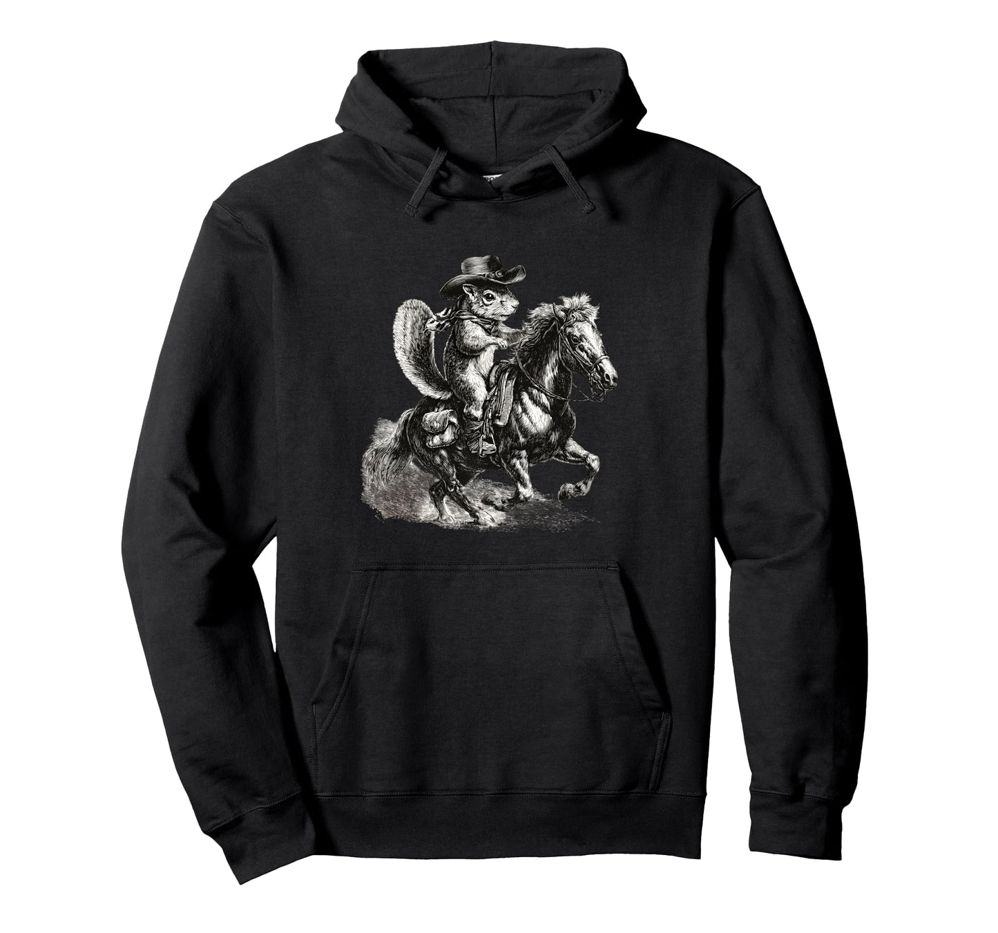 Country Cowboy Squirrel Rodeo Cowgirl Hoodie - Aesthetic Graphic Men Women - T-Shirt, Sweatshirt, Hoodie