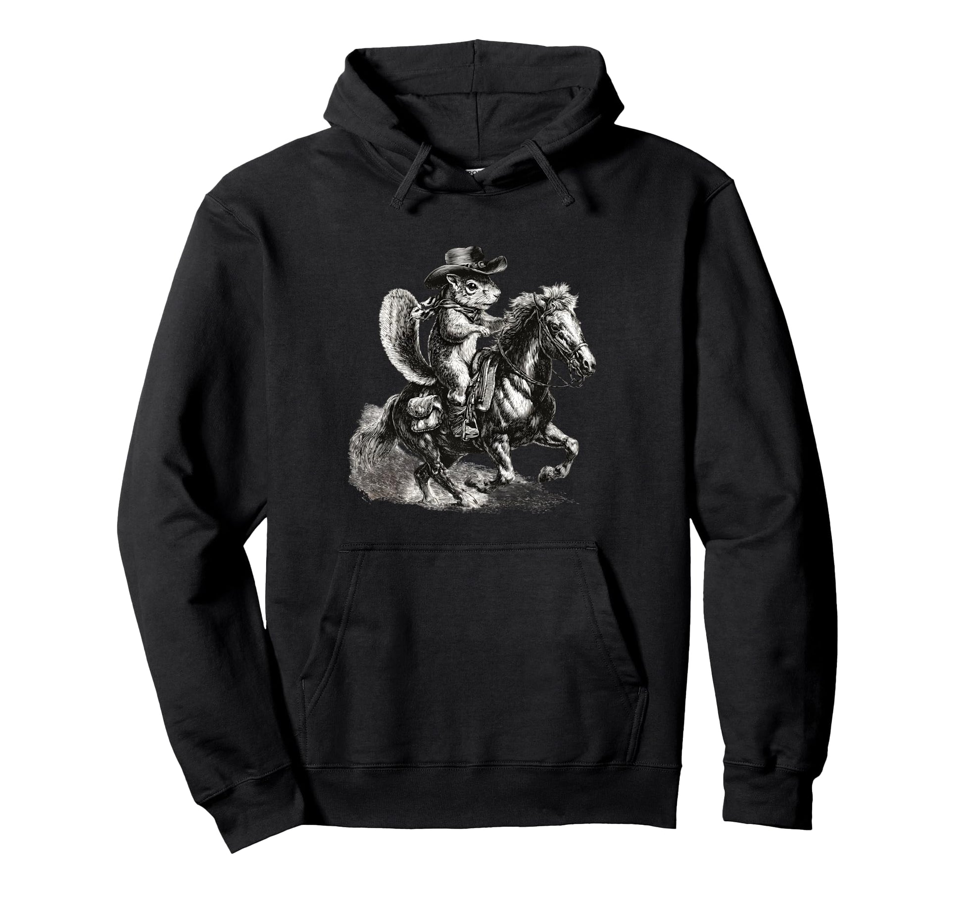 Country Cowboy Squirrel Rodeo Cowgirl Hoodie - Aesthetic Graphic Men Women - T-Shirt, Sweatshirt, Hoodie