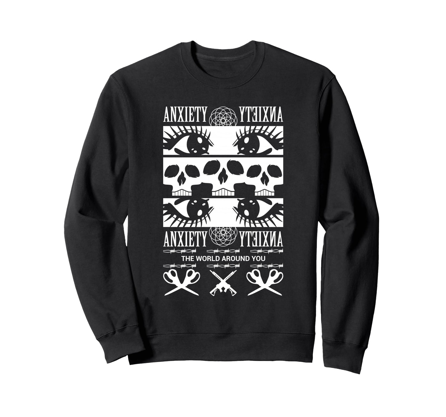 Anxiety Aesthetic Edgy Streetwear Sweatshirt - Custom Art Print for Adults - T-Shirt, Sweatshirt, Hoodie
