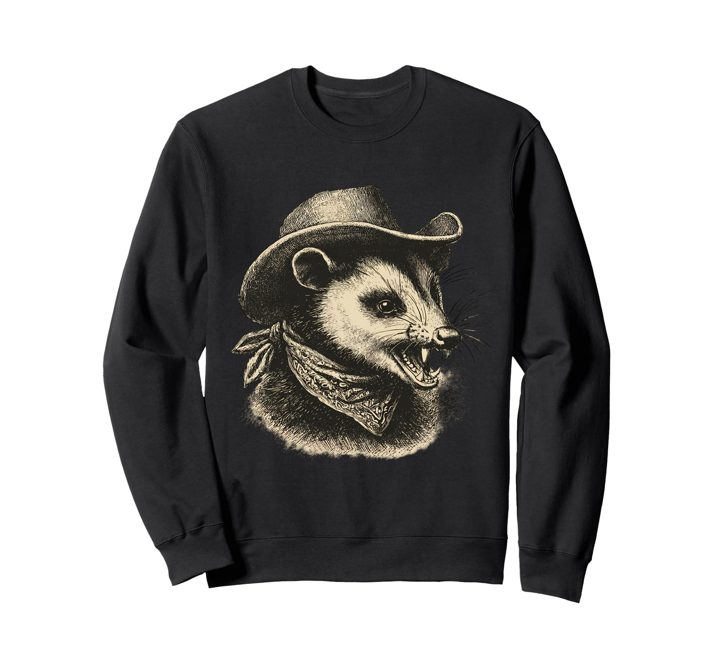 Opossum Cowboy Rodeo Cowgirl Possum Sweatshirt - Minimalist Print Unisex - T-Shirt, Sweatshirt, Hoodie