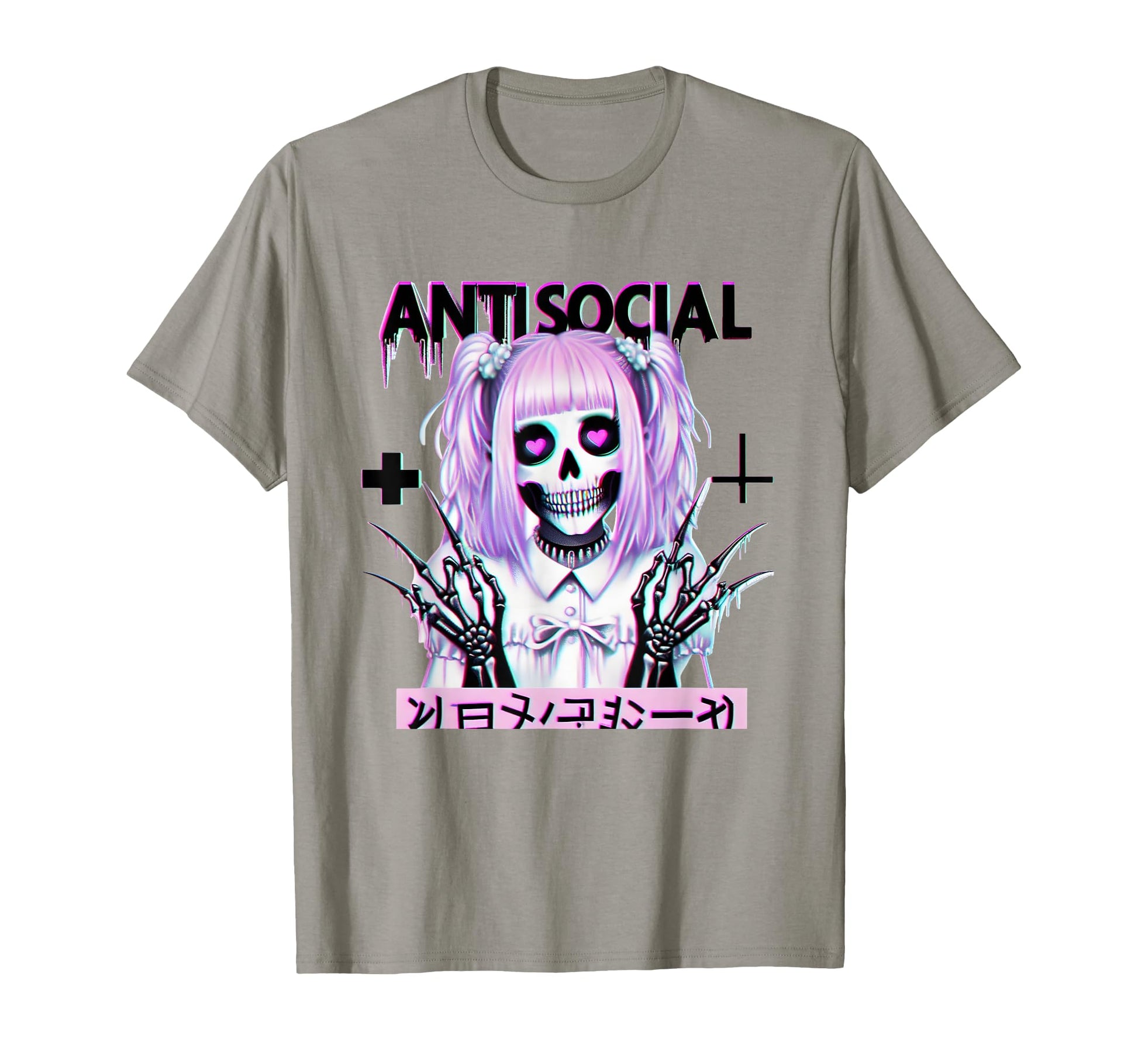 Antisocial Anime Pastel Goth T-Shirt - Streetwear Style Men Women - T-Shirt, Sweatshirt, Hoodie