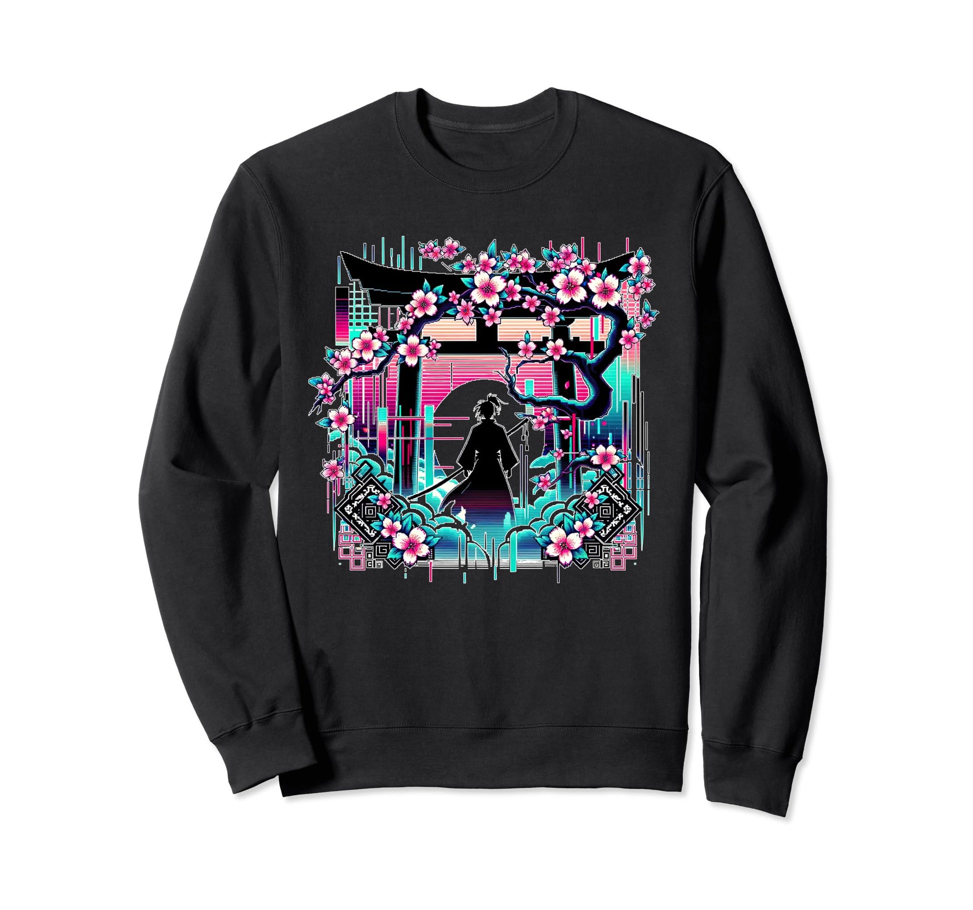 Sakura Synthwave Japanese Vaporwave Sweatshirt - Aesthetic Graphic Unisex - T-Shirt, Sweatshirt, Hoodie