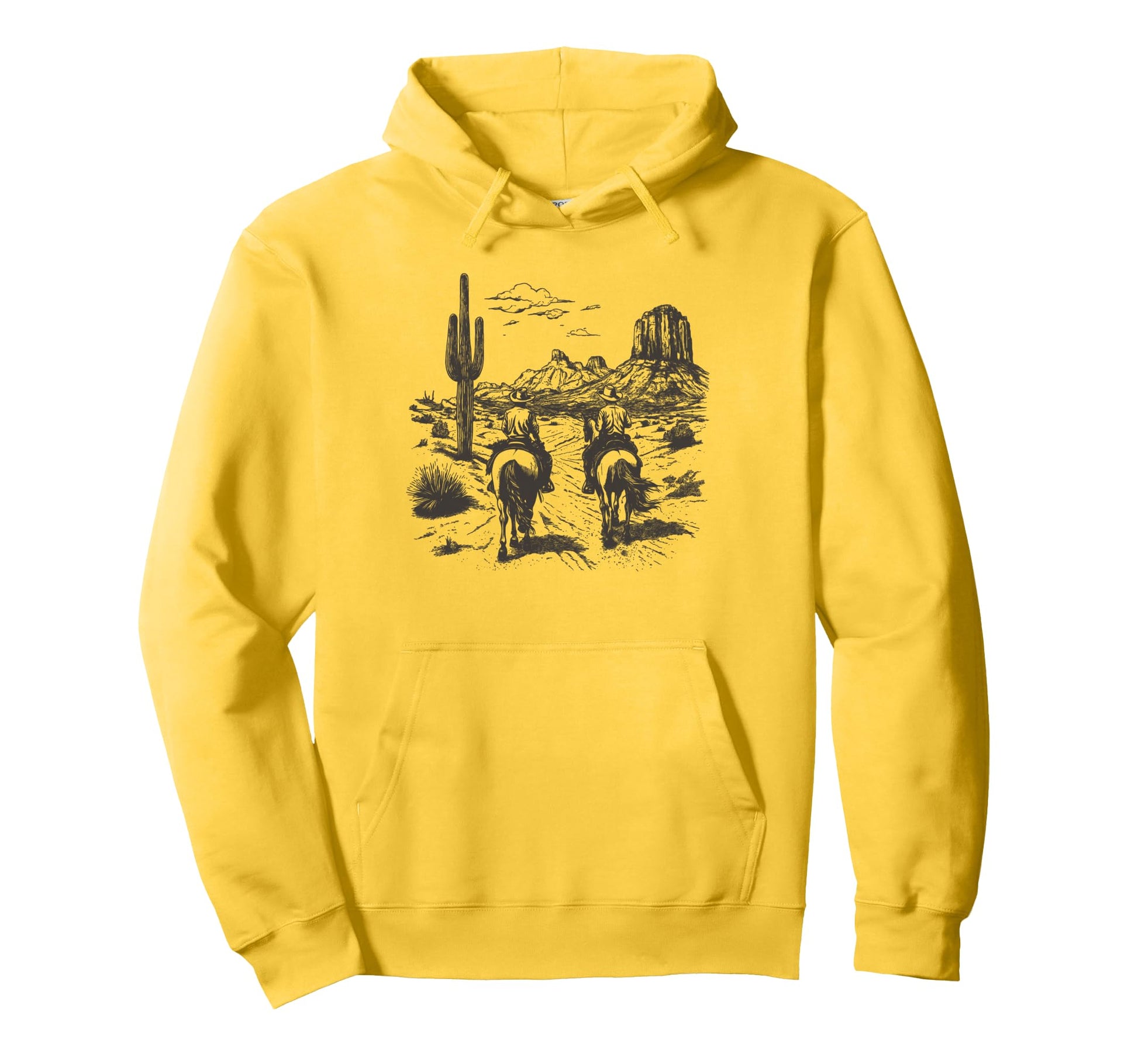 Cowboy Riding Horse Western Desert Hoodie - Trendy Graphic Men Women - T-Shirt, Sweatshirt, Hoodie