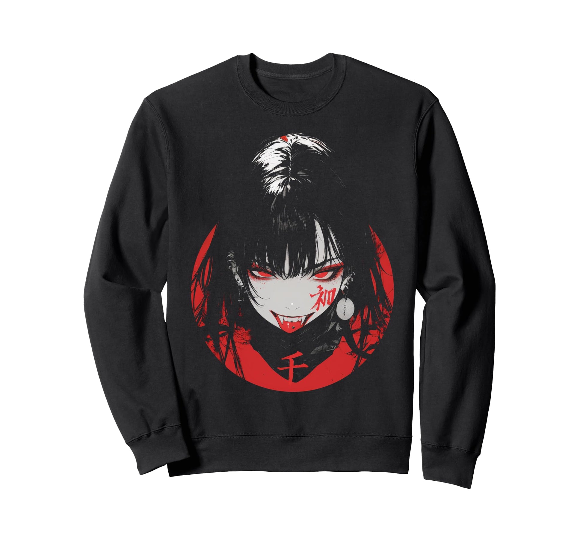 Goth Grunge Demon Anime Waifu Sweatshirt - Novelty Apparel for Adults - T-Shirt, Sweatshirt, Hoodie