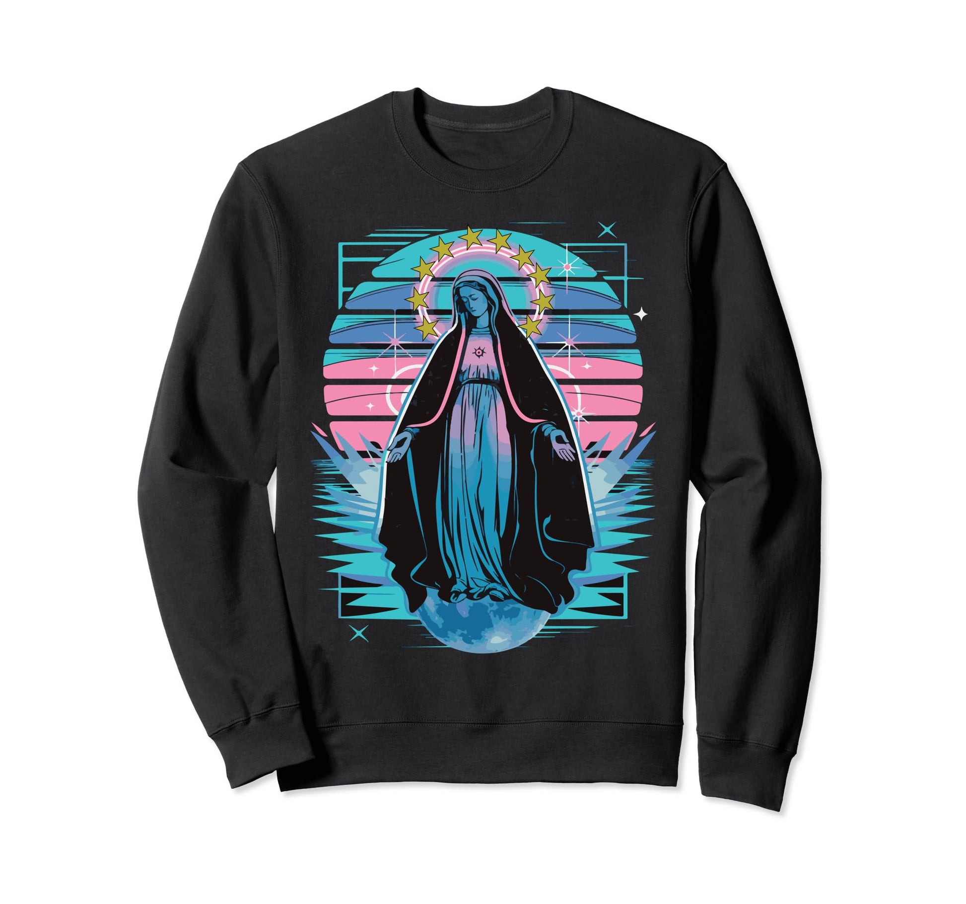 Vaporwave Catholic Aesthetic Synthwave Sweatshirt - Graphic Print Unisex - T-Shirt, Sweatshirt, Hoodie