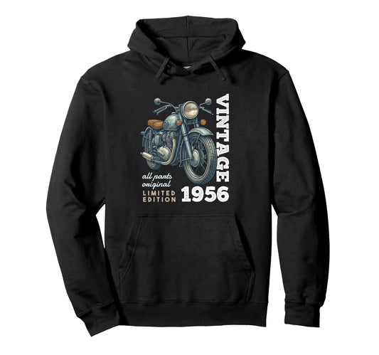 1956 70 Years Old Motorcycle 70Th Hoodie - Novelty Apparel for Adults - T-Shirt, Sweatshirt, Hoodie