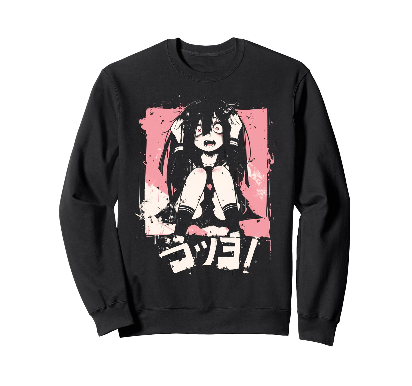 Goth Grunge Demon Anime Waifu Horror Sweatshirt - Aesthetic Graphic Unisex - T-Shirt, Sweatshirt, Hoodie