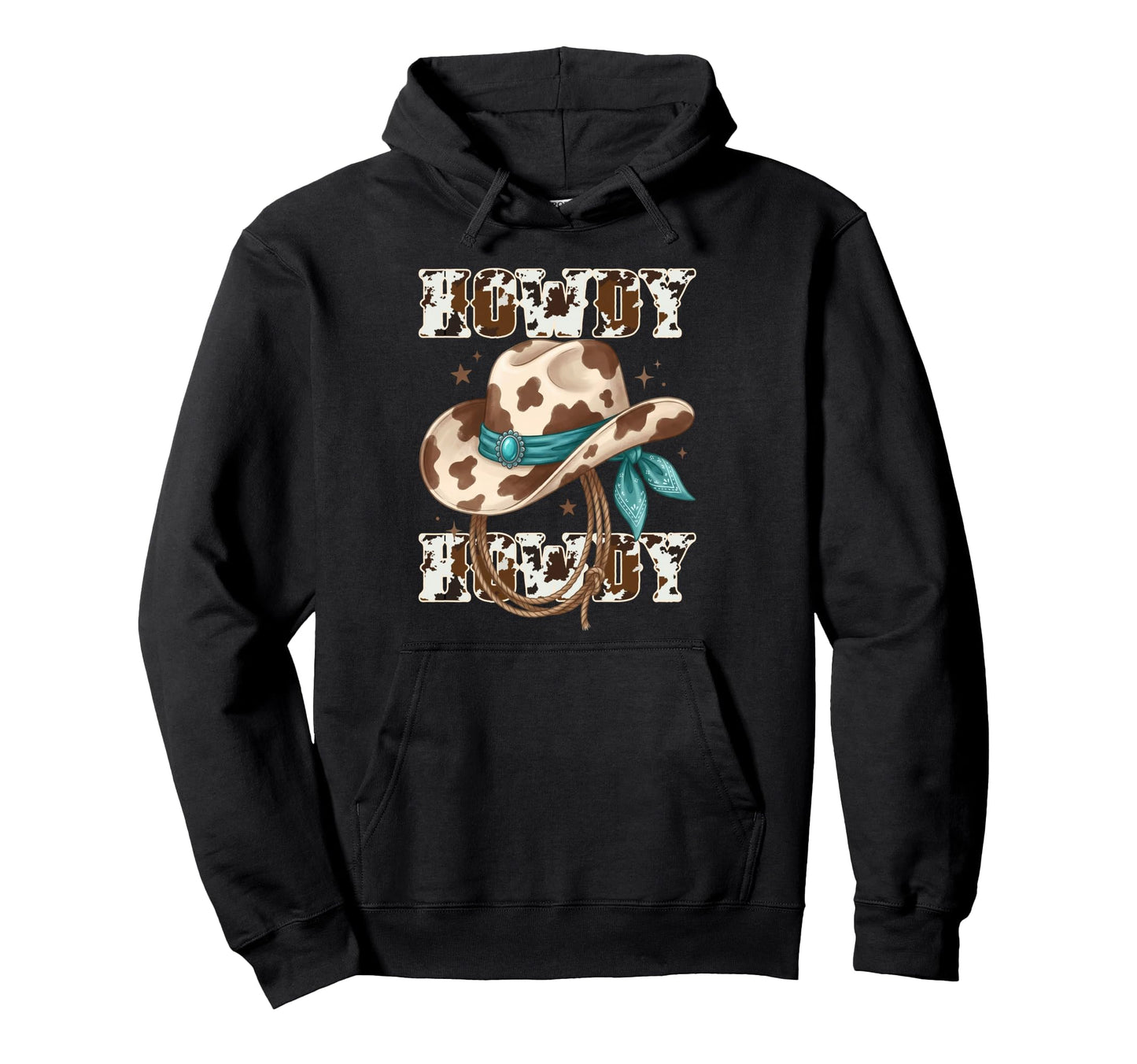 Howdy Cowboy Hat Cowgirl Western Rodeo Hoodie - Minimalist Print Men Women - T-Shirt, Sweatshirt, Hoodie