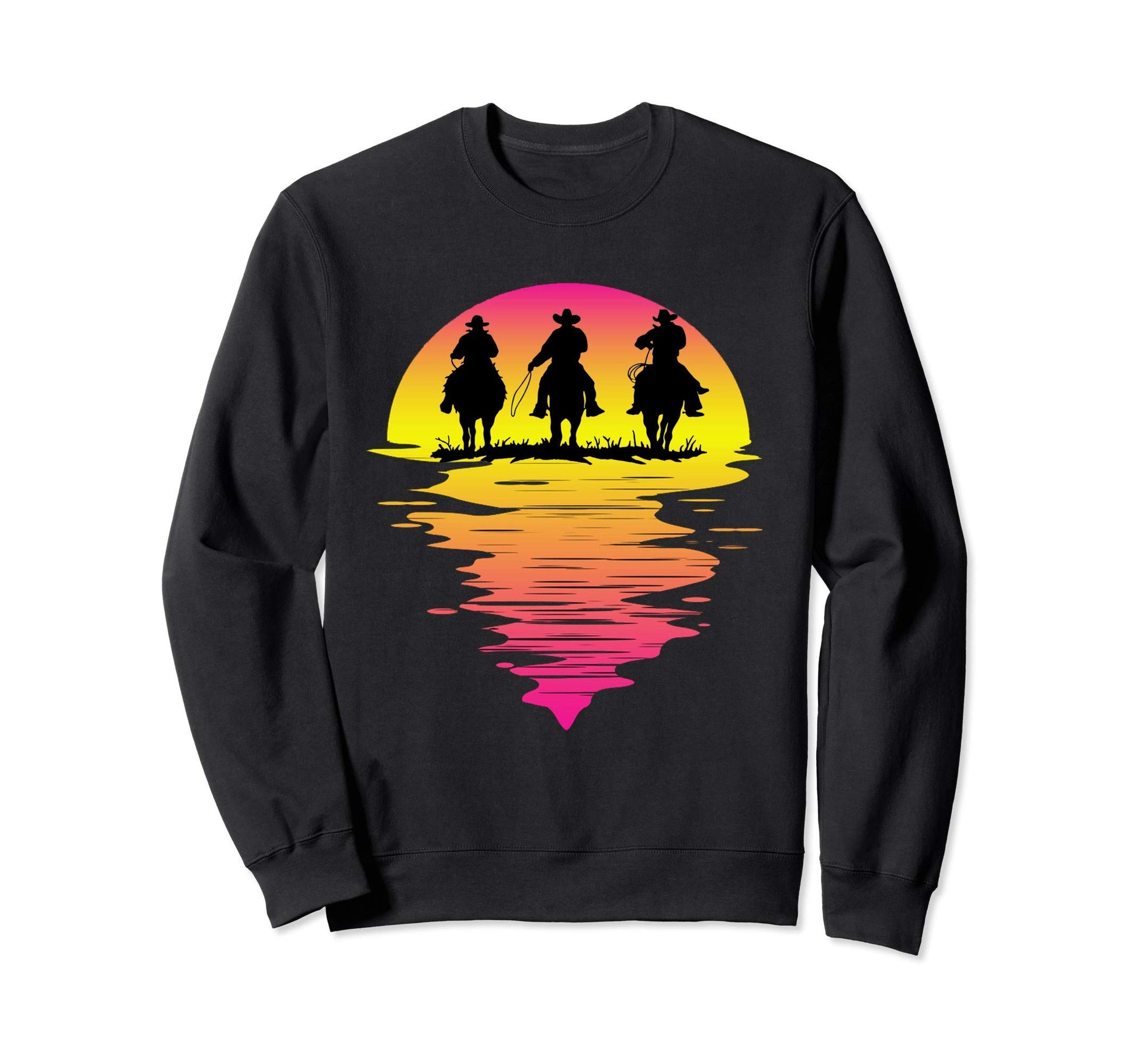 Cowboys Sunset Western Cowboy Sweatshirt - Novelty Apparel for Adults - T-Shirt, Sweatshirt, Hoodie