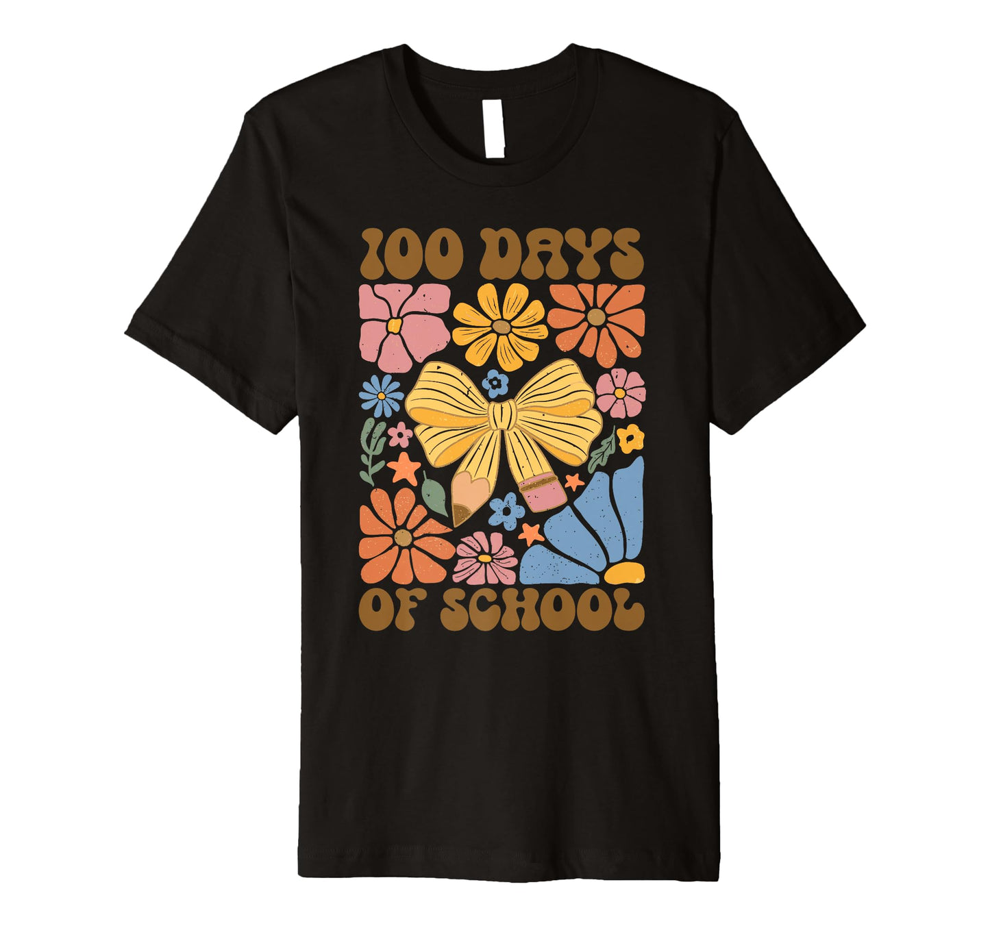 100 Days School Groovy Boho Flower T-Shirt - Streetwear Style for Adults - T-Shirt, Sweatshirt, Hoodie