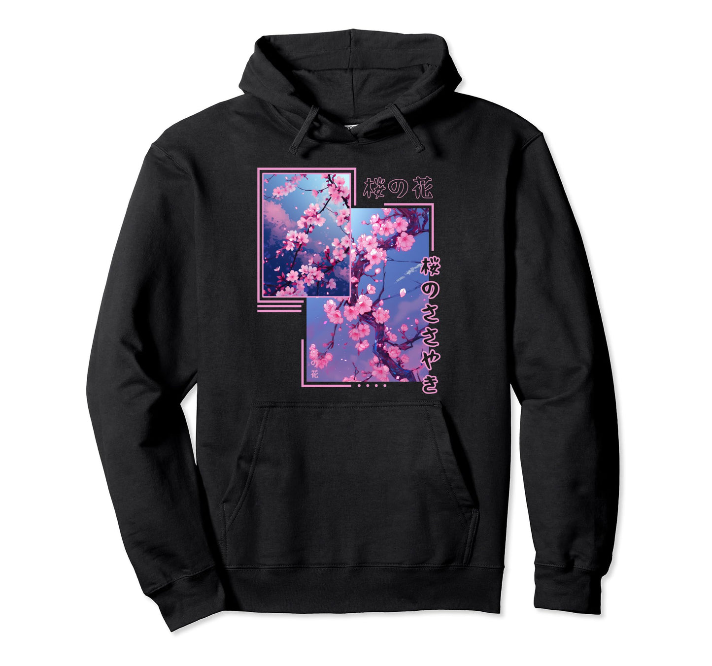 Japanese Sakura Tree Vaporwave Streetwear Hoodie - Novelty Apparel Unisex - T-Shirt, Sweatshirt, Hoodie