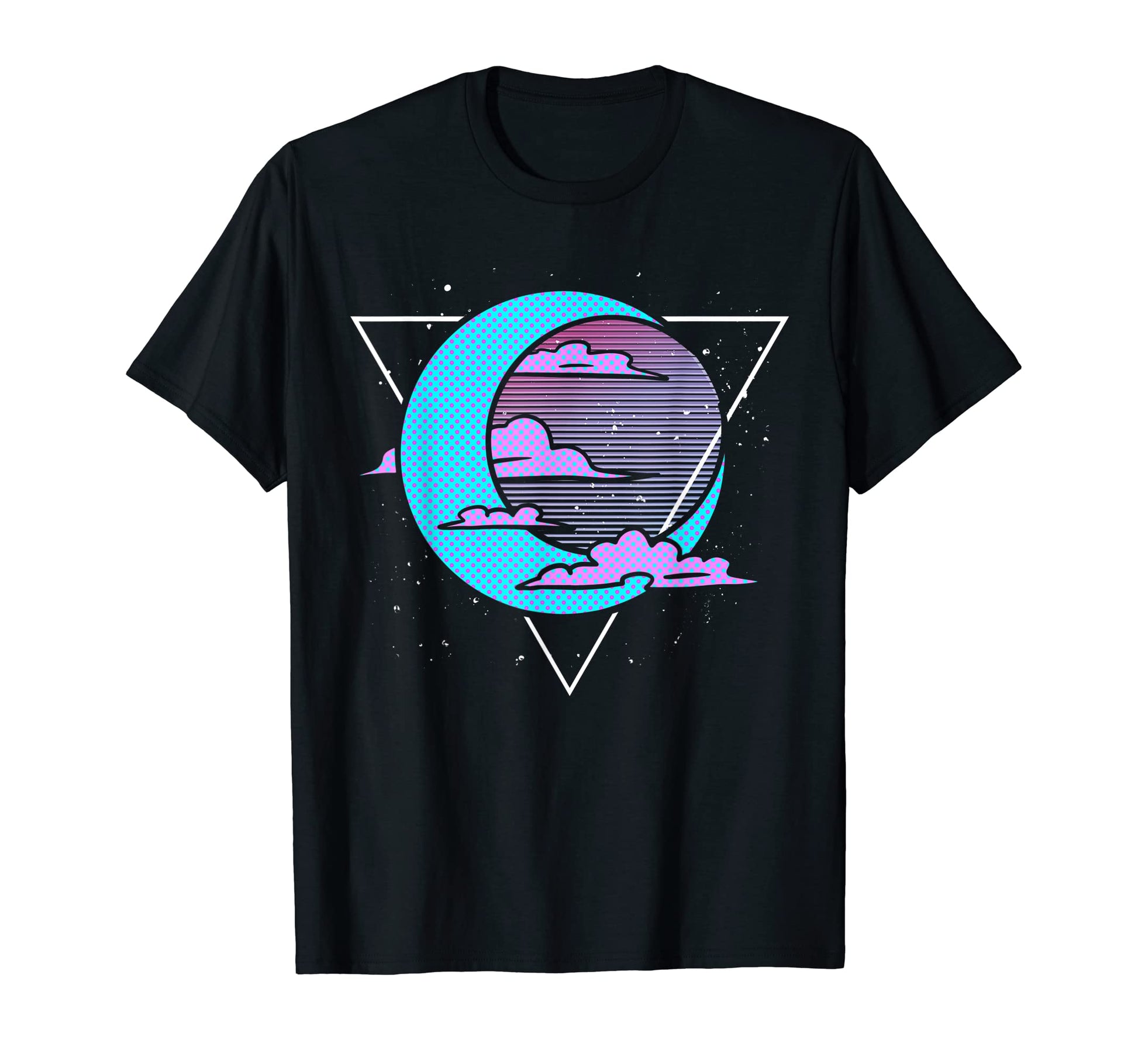 80S Art Crescent Moon Vaporwave T-Shirt - Aesthetic Graphic for Adults - T-Shirt, Sweatshirt, Hoodie