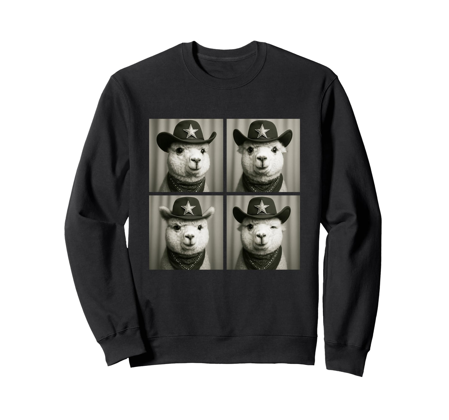Funny Cowboy Alpacas Western Farm Sweatshirt - Trendy Graphic for Adults - T-Shirt, Sweatshirt, Hoodie
