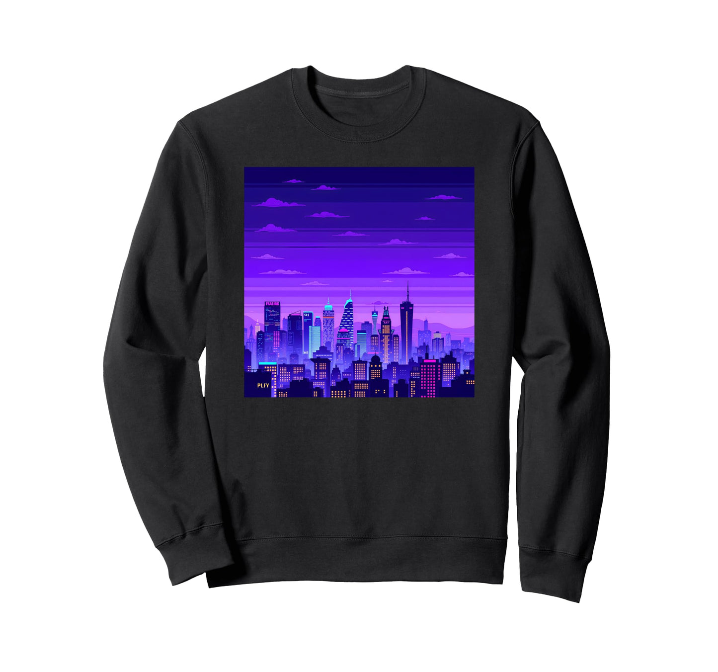 City Aesthetic Pixel Art Gaming Sweatshirt - Streetwear Style for Adults - T-Shirt, Sweatshirt, Hoodie