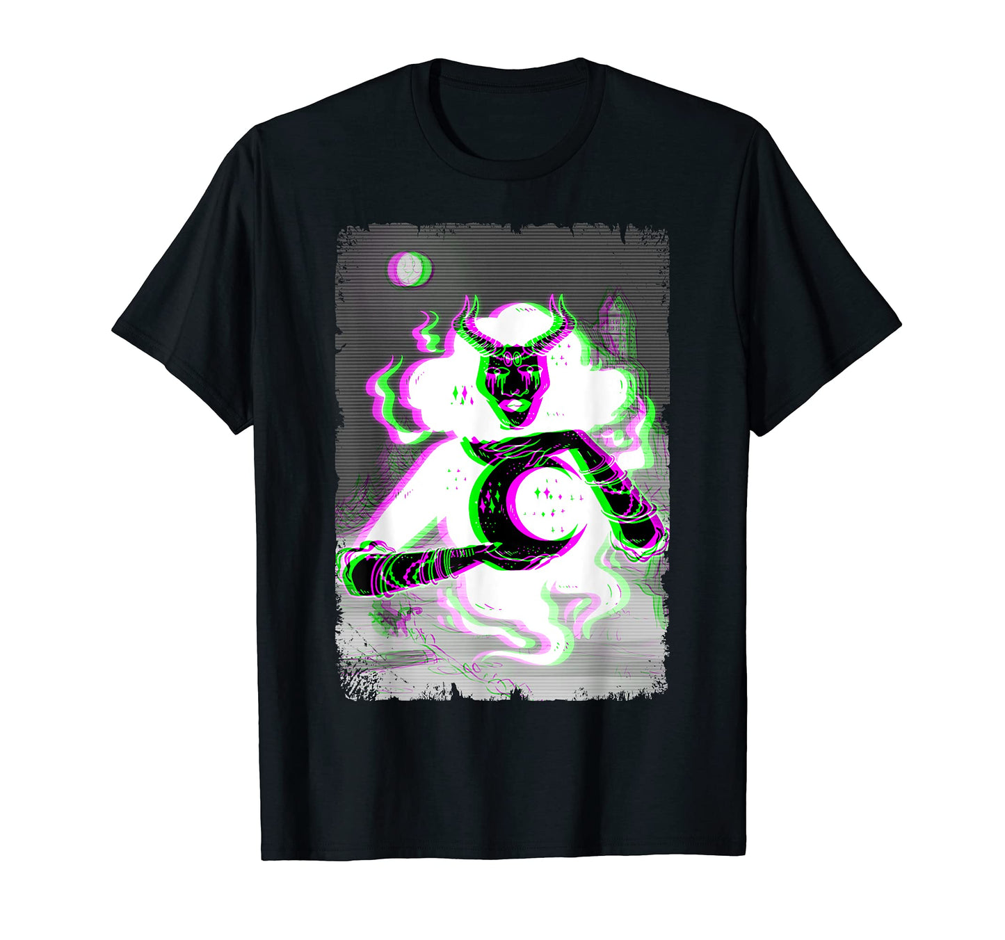 Aesthetic Witch Crescent Vaporwave T-Shirt - Custom Art Print Men Women - T-Shirt, Sweatshirt, Hoodie