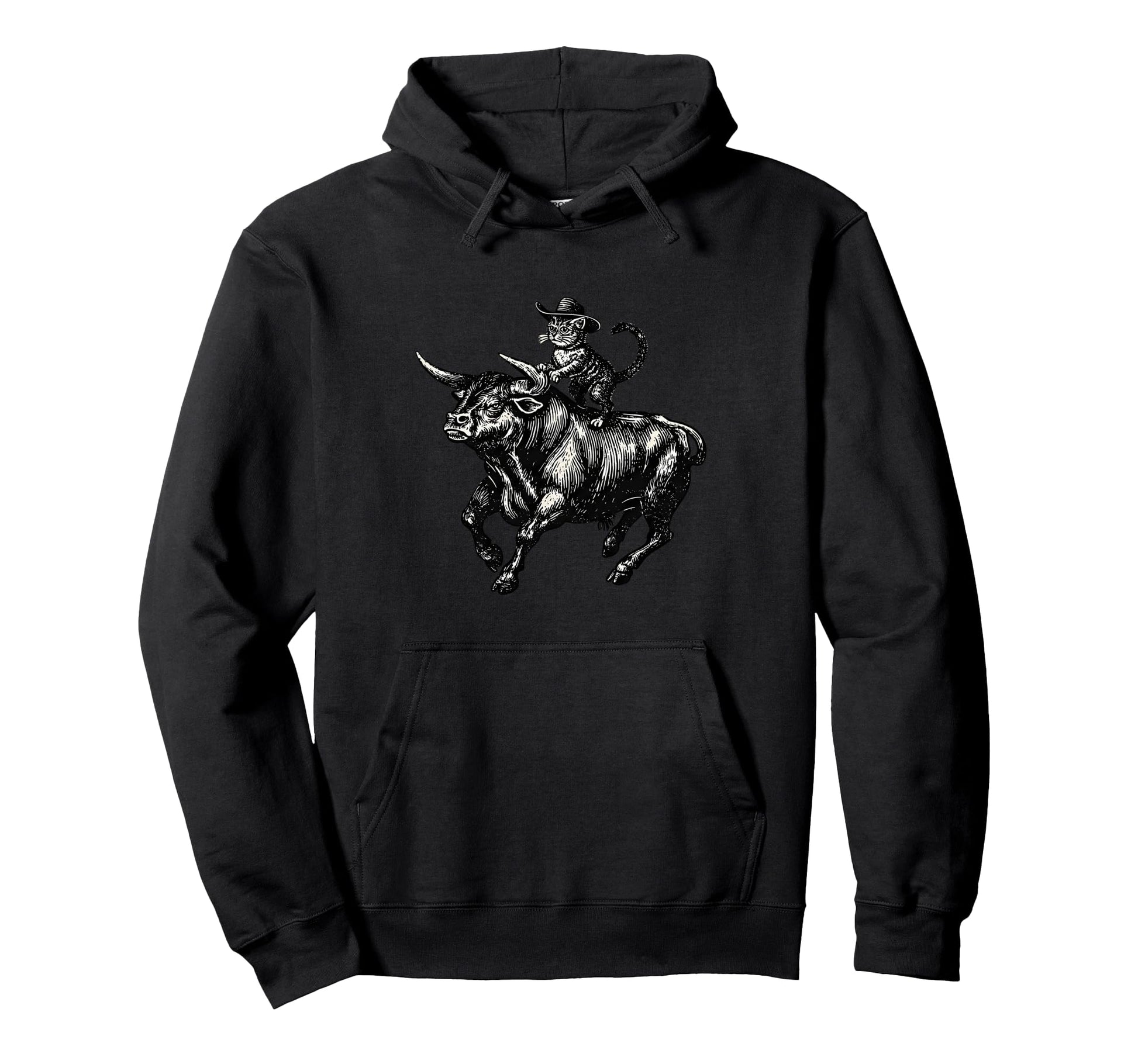 Country Western Cowgirl Funny Cowboy Cat Hoodie - Trendy Graphic Unisex - T-Shirt, Sweatshirt, Hoodie