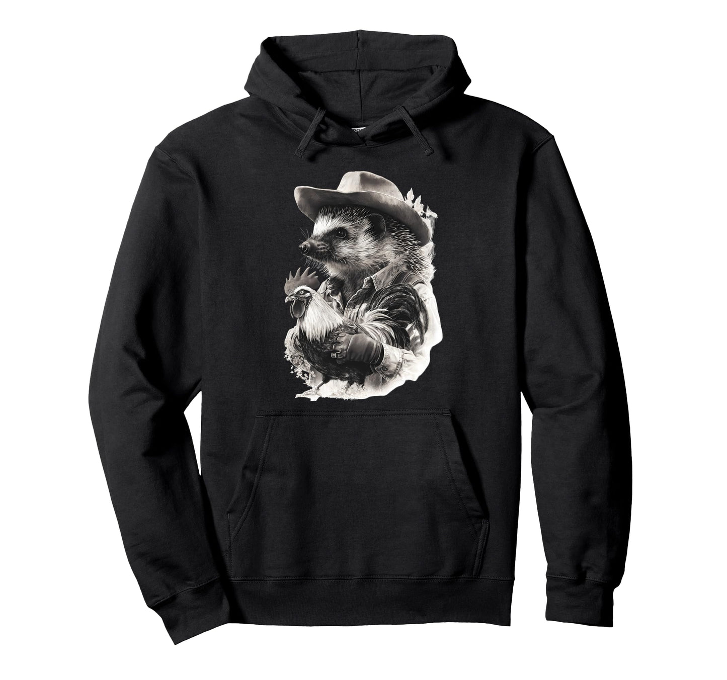 Country Cowboy Hedgehog Rodeo Cowgirl Hoodie - Graphic Print for Adults - T-Shirt, Sweatshirt, Hoodie