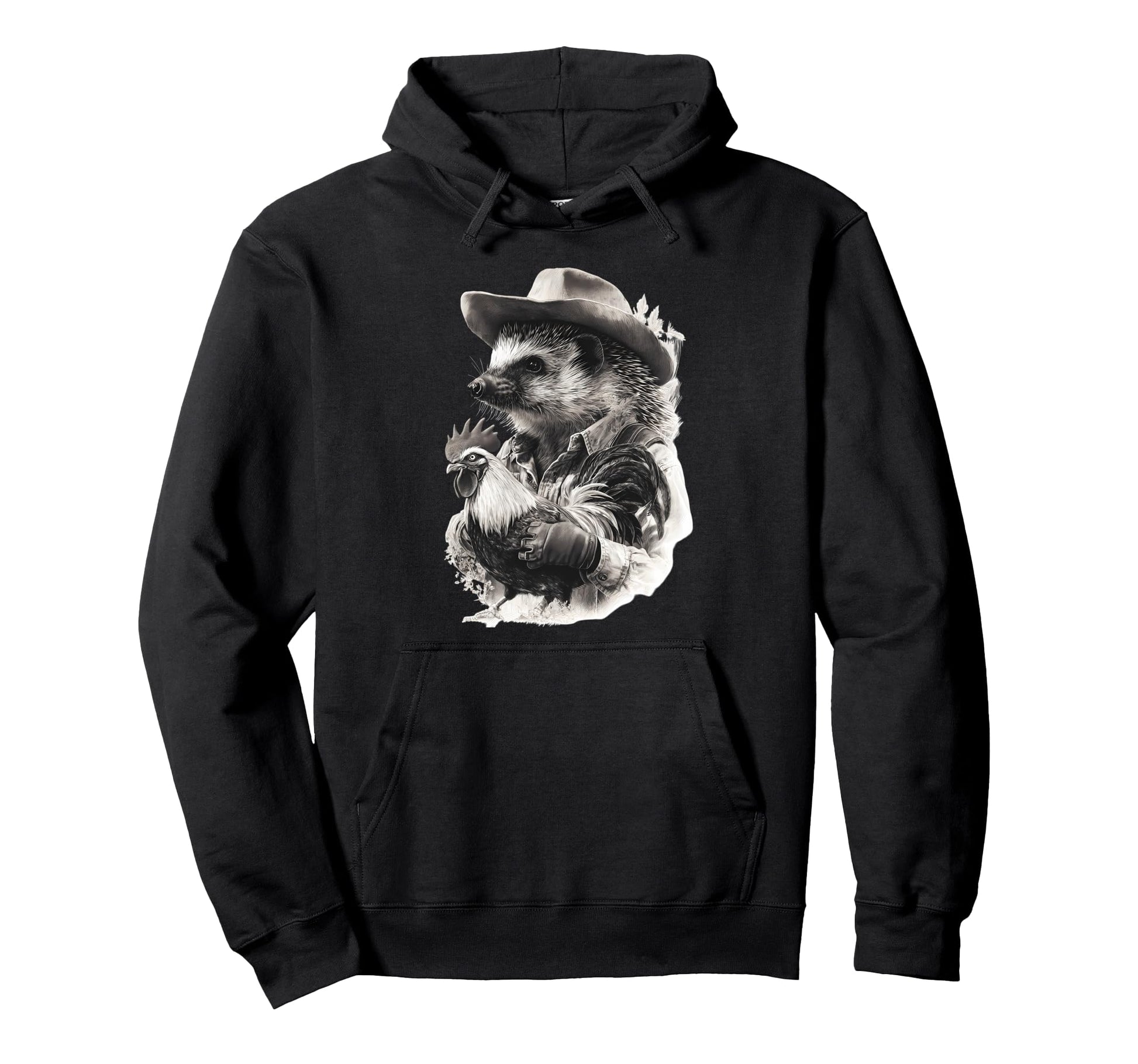Country Cowboy Hedgehog Rodeo Cowgirl Hoodie - Graphic Print for Adults - T-Shirt, Sweatshirt, Hoodie