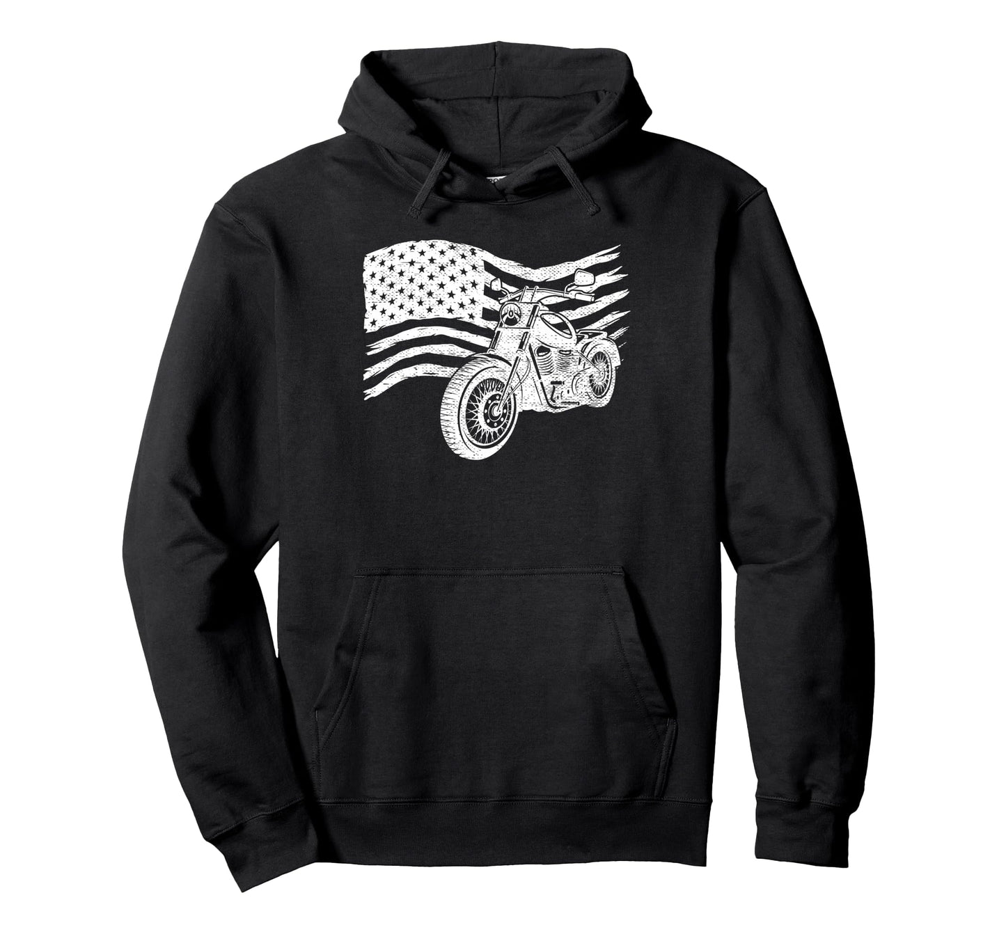 National Motorcycle American Us Flag Hoodie - Custom Art Print for Adults - T-Shirt, Sweatshirt, Hoodie